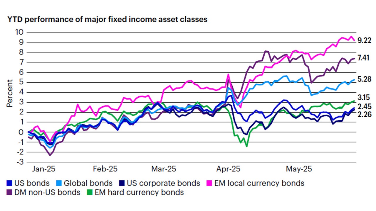 Figure 9: Non-US fixed income has outperformed US fixed income YTD