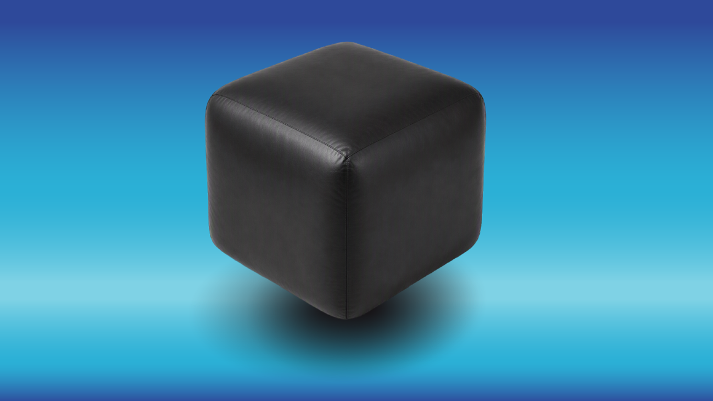 black box cube on blue background