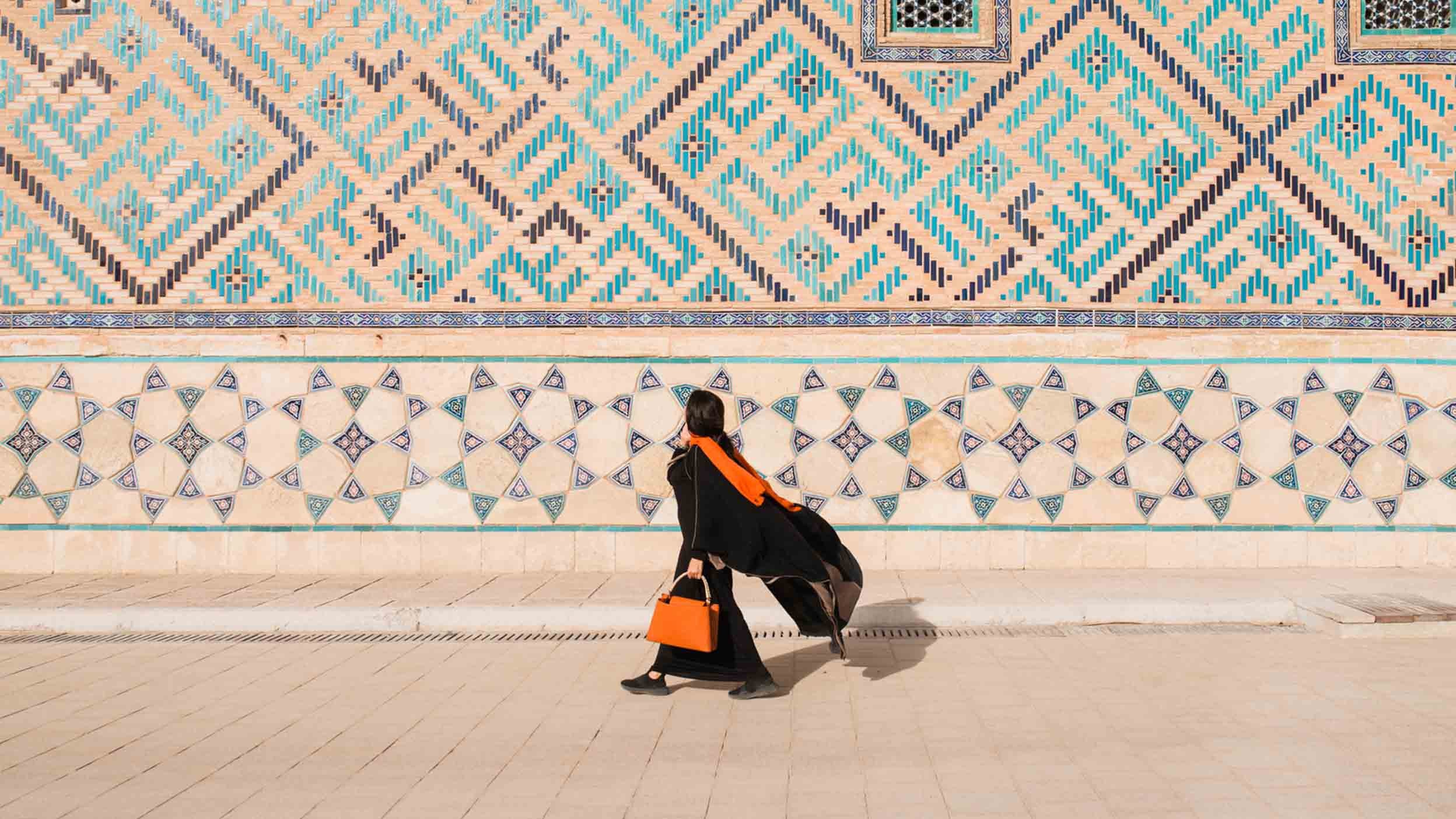 Stylish Woman Walking Through THE City