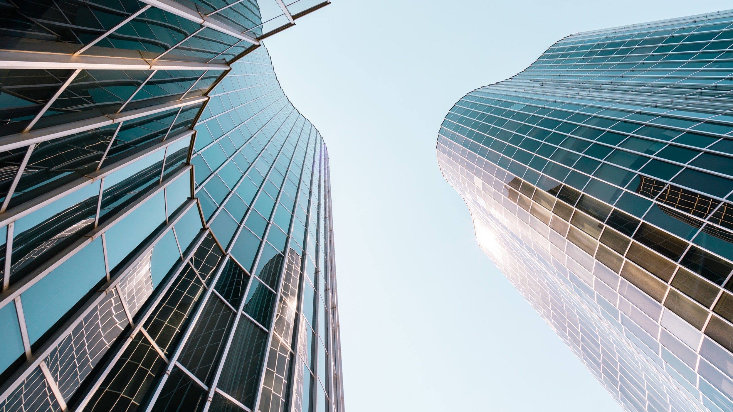 Looking up at skysraper