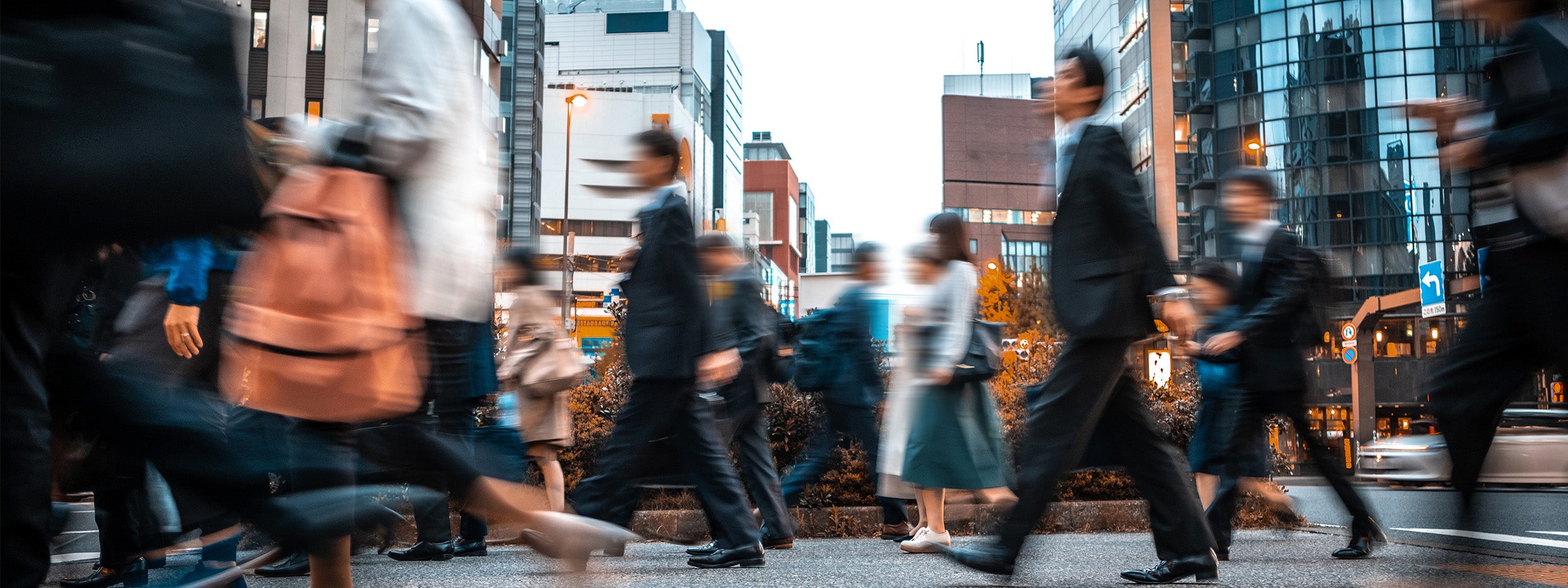 People walking on a busy street