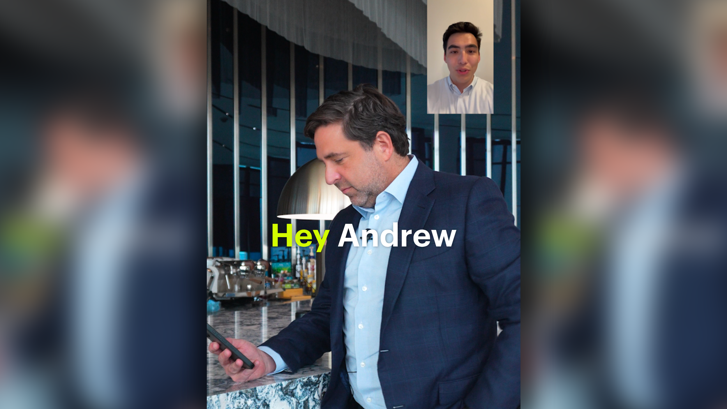 CEO Andrew talking in video call