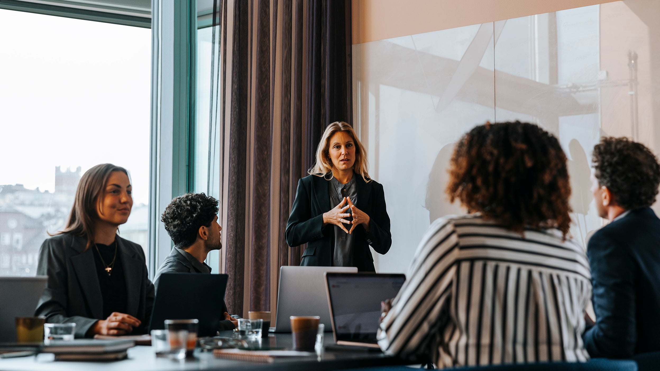 People discussing in the office