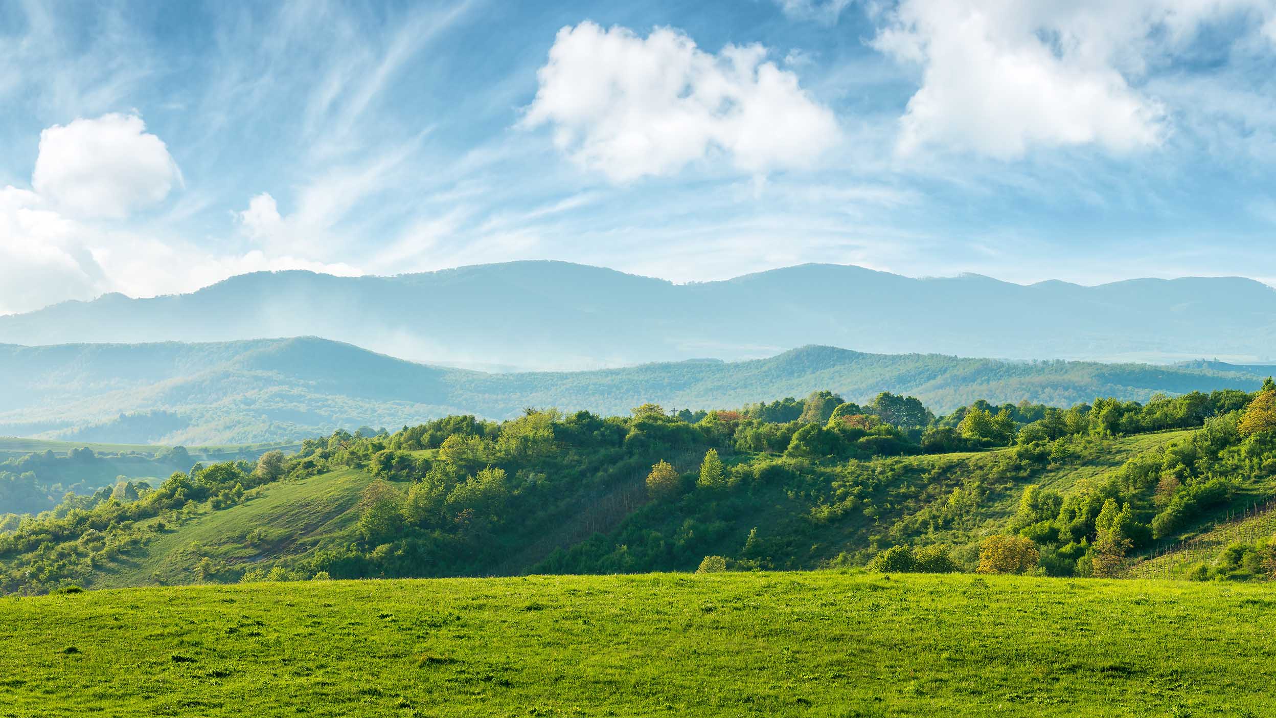 panorama of beautiful countryside of romania