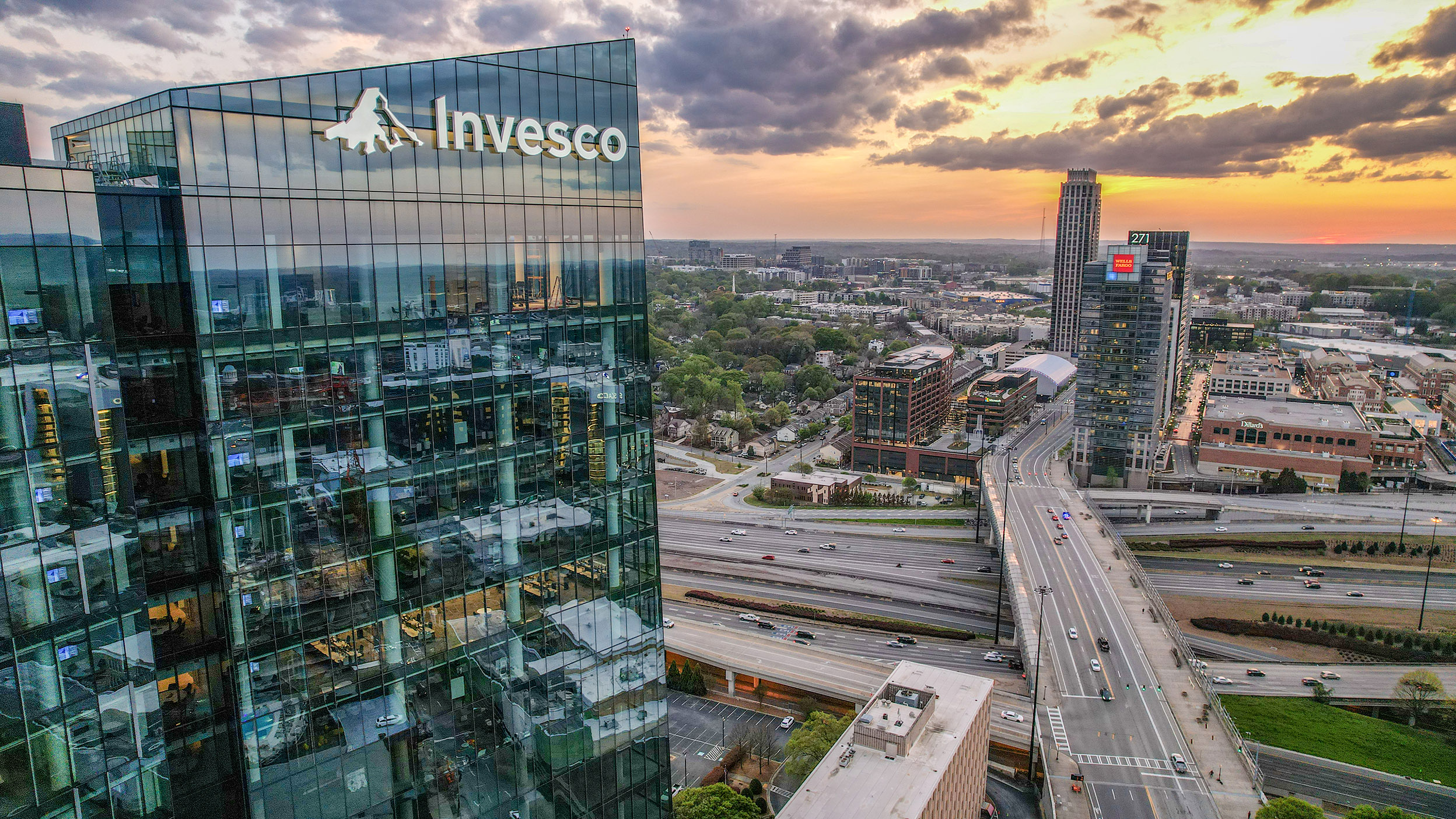 Aerial view of Invesco HQ