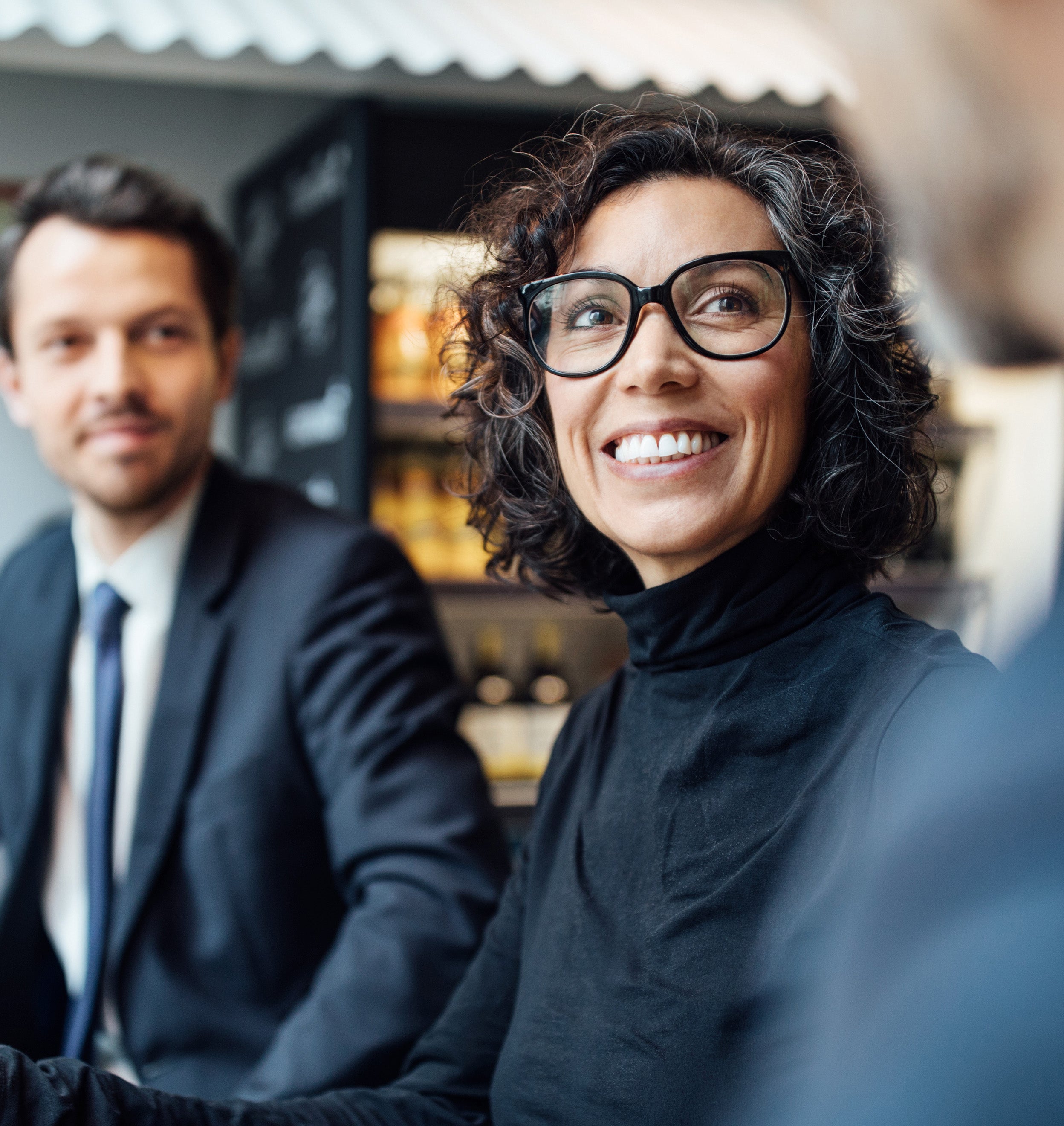 colleagues discussing business