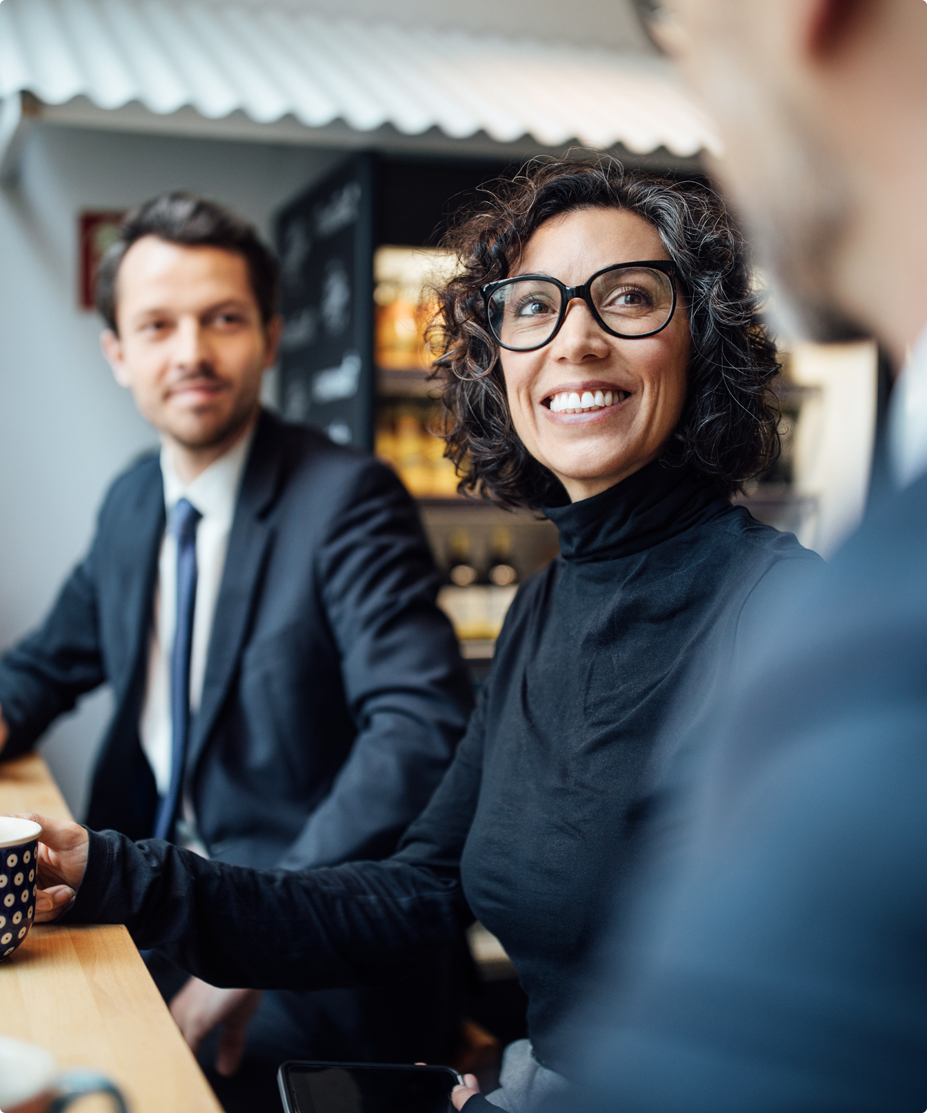 colleagues discussing business