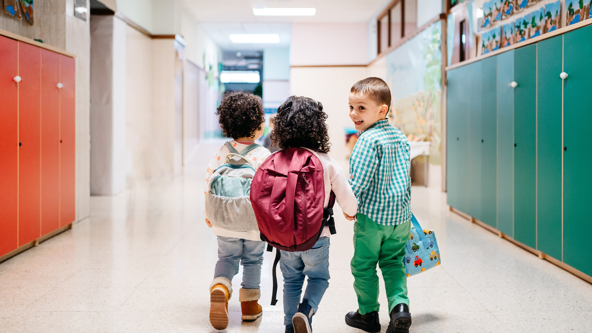 Three friends at school