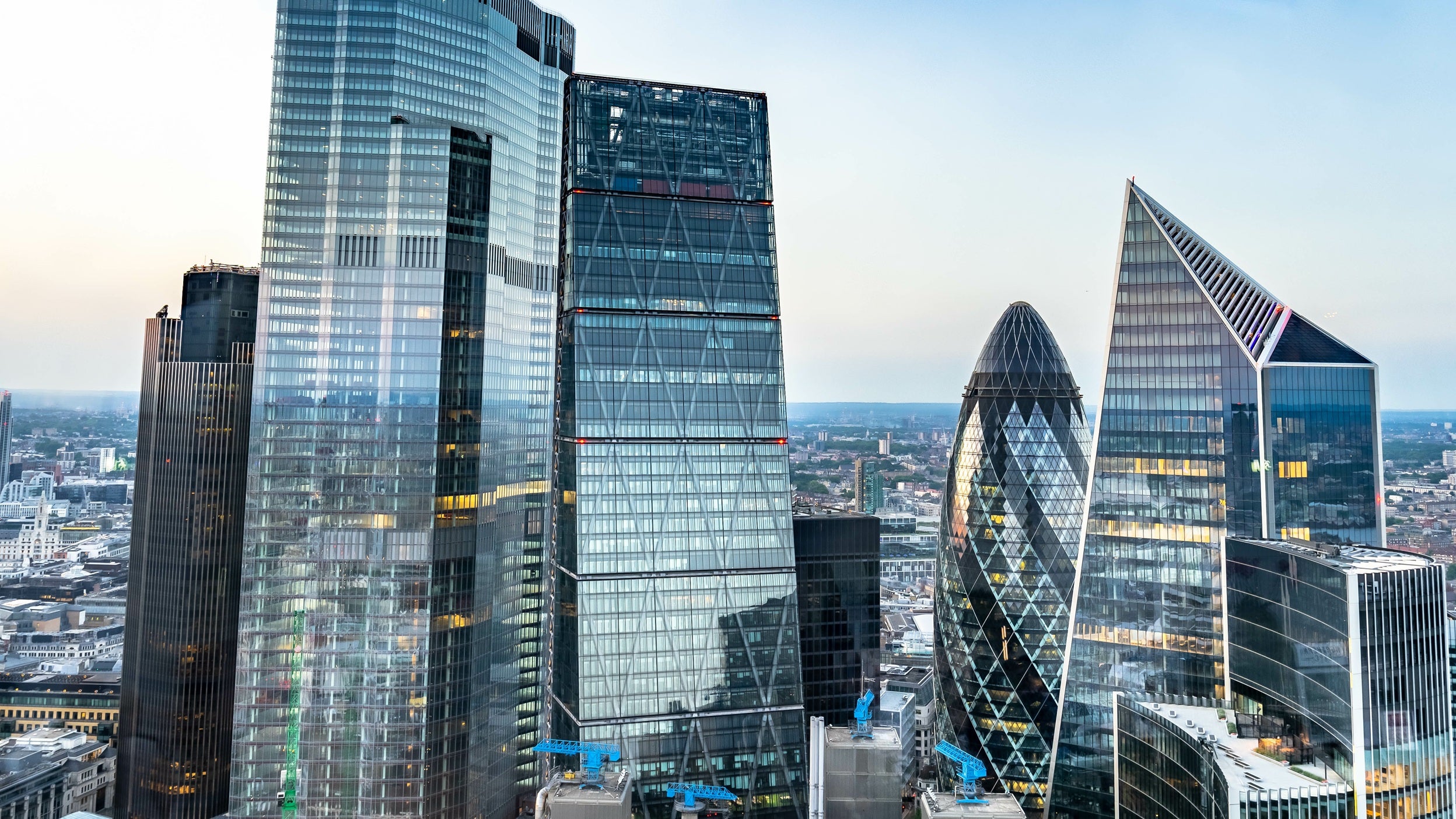City of London skyline at sunset