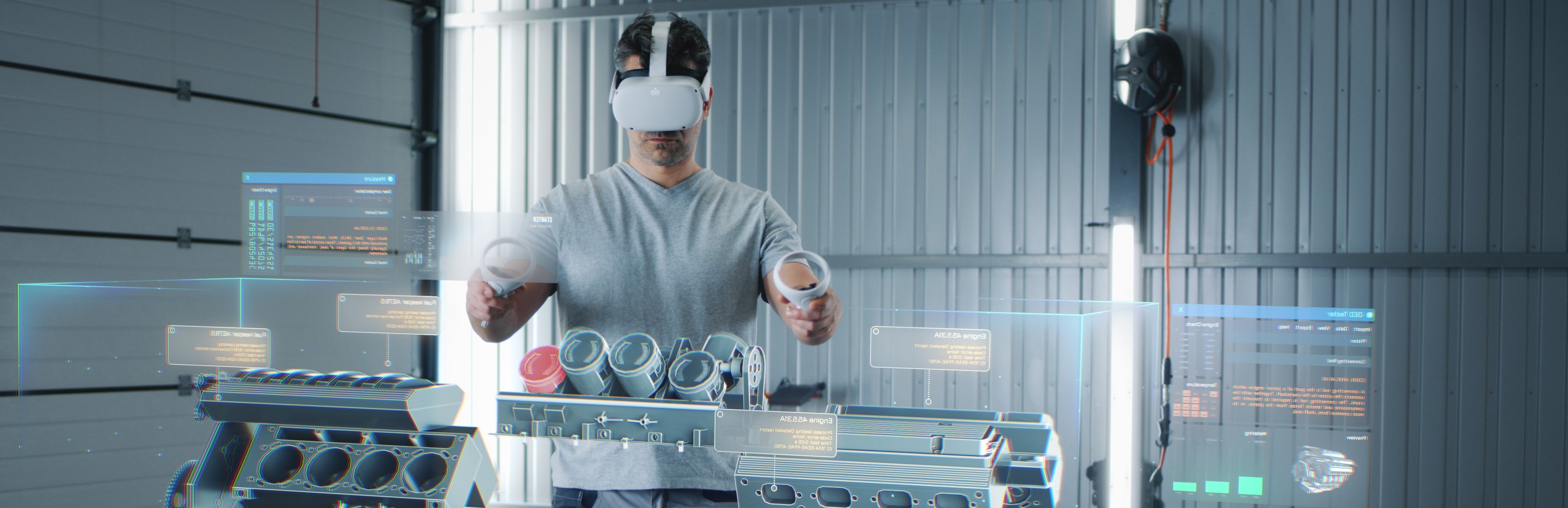  A person using VR Gadget in a lab