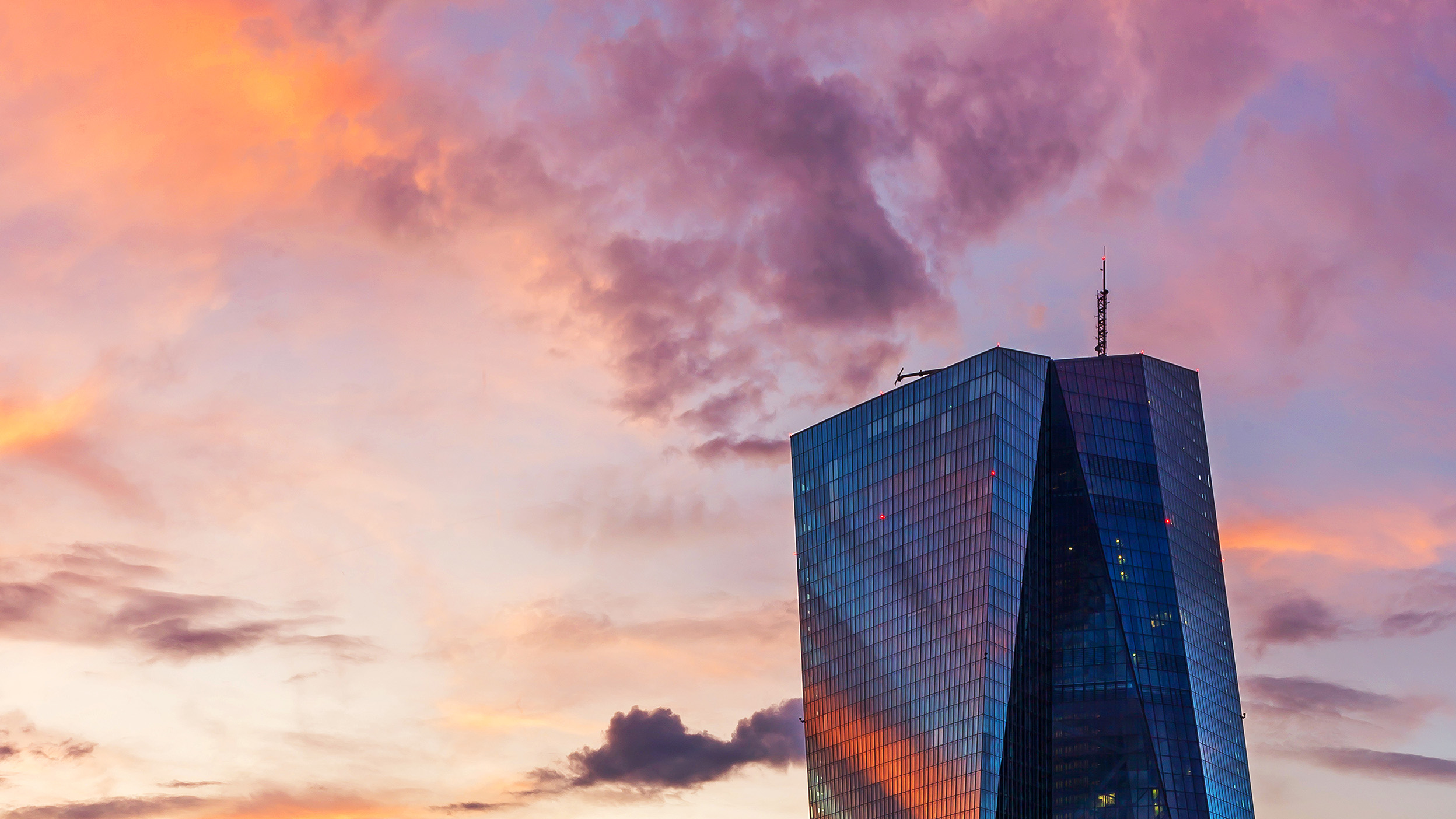 The new building of the European Central Bank (German: EZB) in the district Ostend of Frankfurt am Main is the seat of the European Central Bank (ECB). The building with an antenna on the tower reach a total height of 201 meters.
