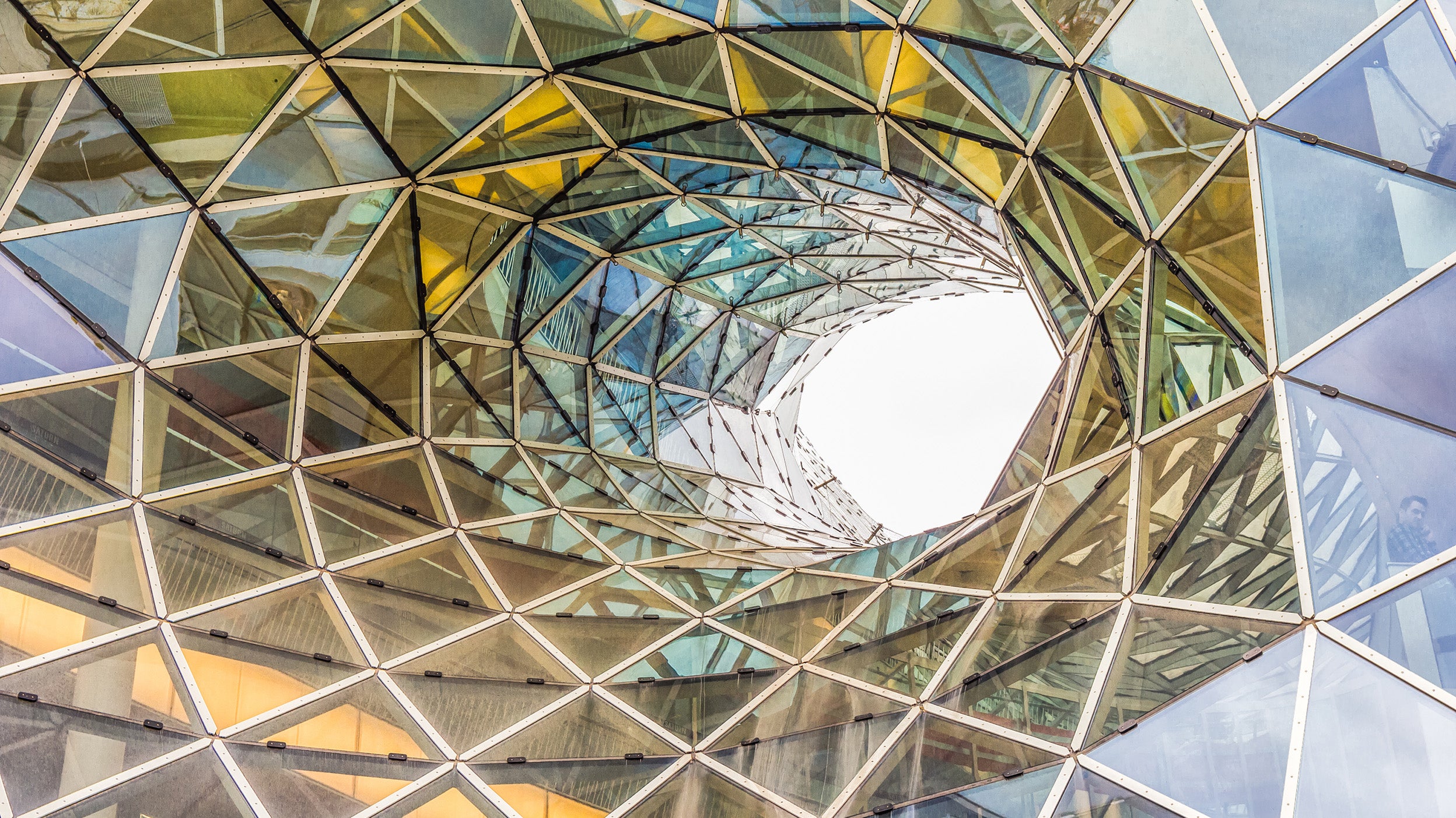 Architectural detail of a shopping mall in Frankfurt