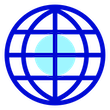 Icon of globe with grid pattern