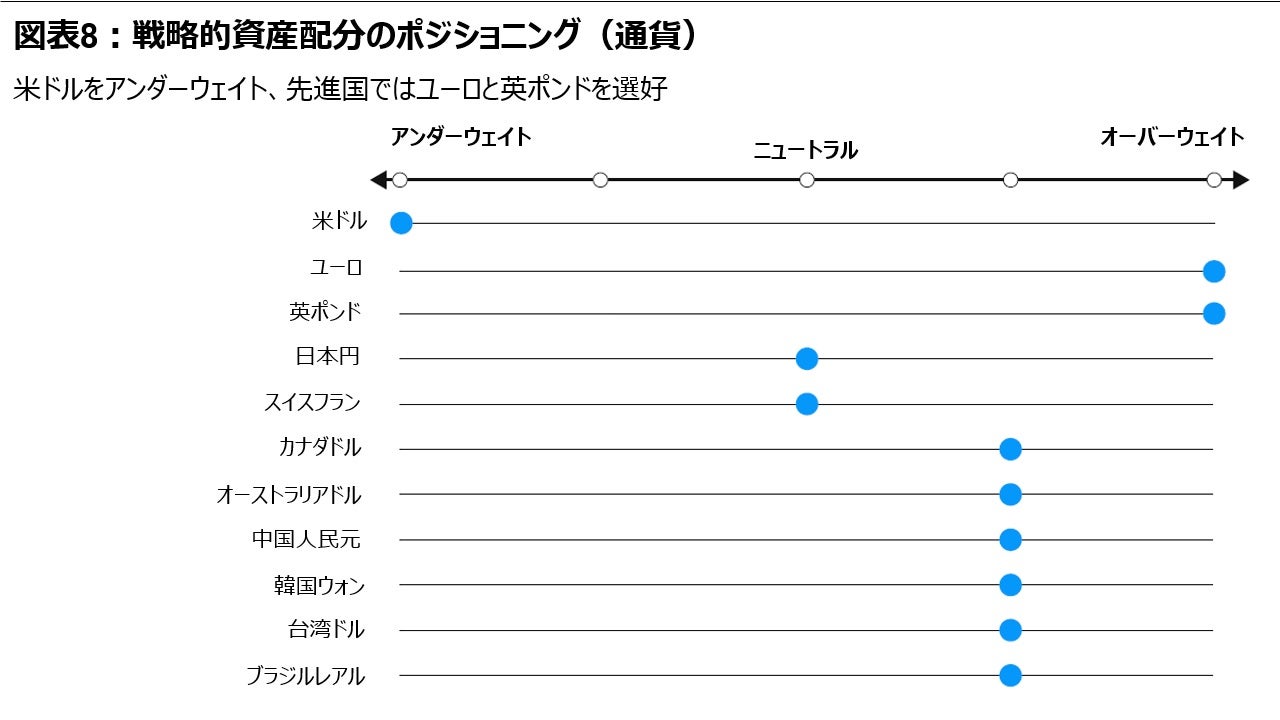 図表8：戦略的資産配分のポジショニング（通貨）