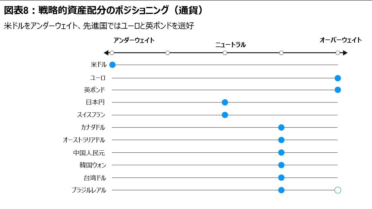 図表8:戦略的資産配分のポジショニング(通貨)