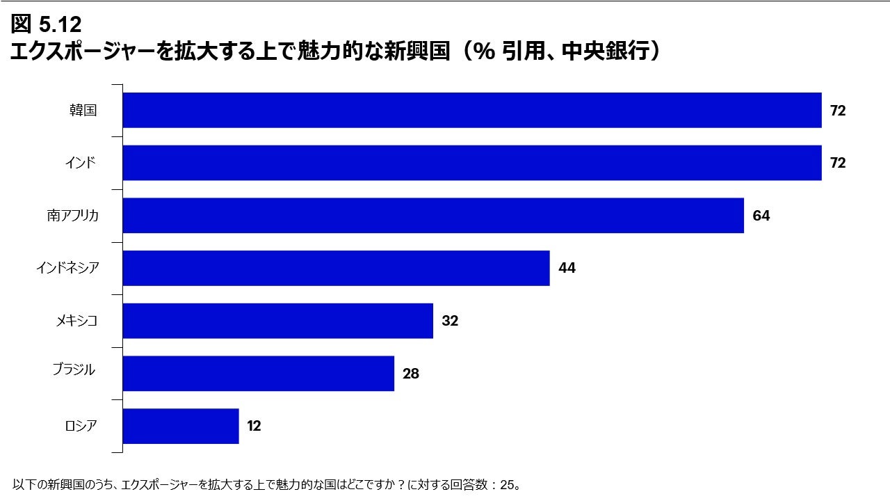 図 5.12 エクスポージャーを拡大する上で魅力的な新興国