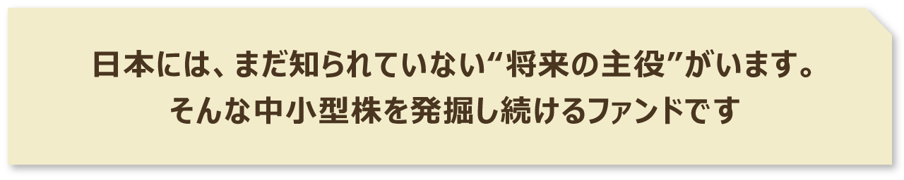 中小型株を発掘し続けるファンド