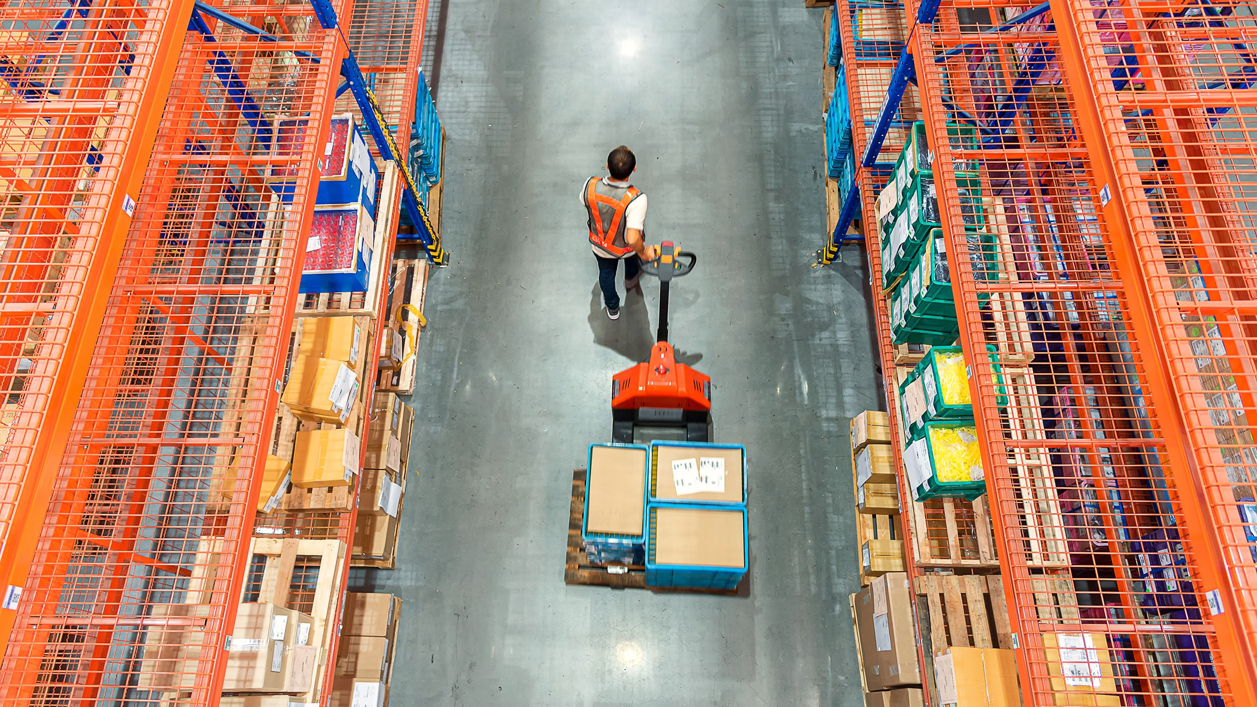 Man in warehouse