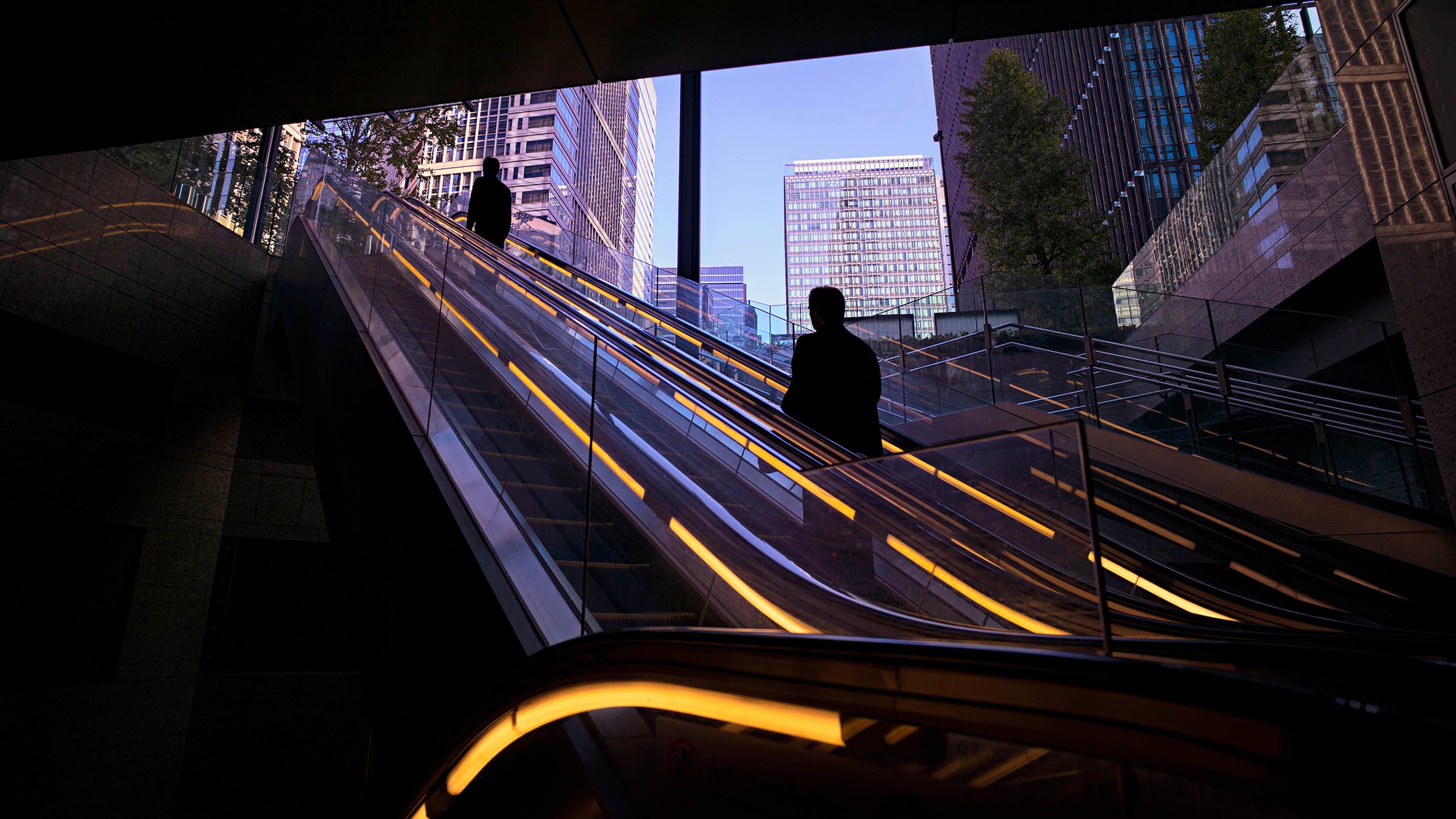 Morning commuters arriving at Marunouchi business district