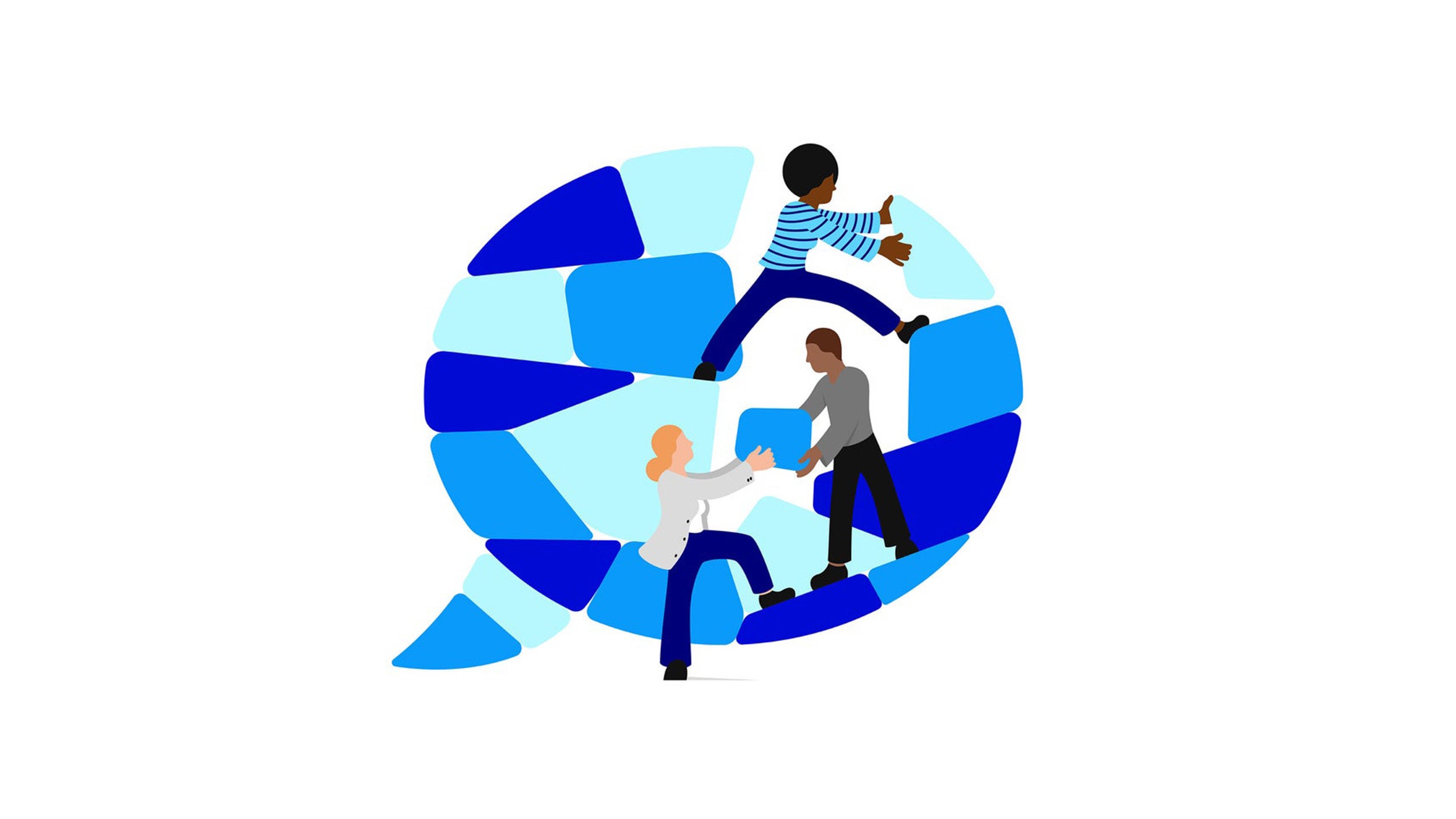 illustation of team building a conversation