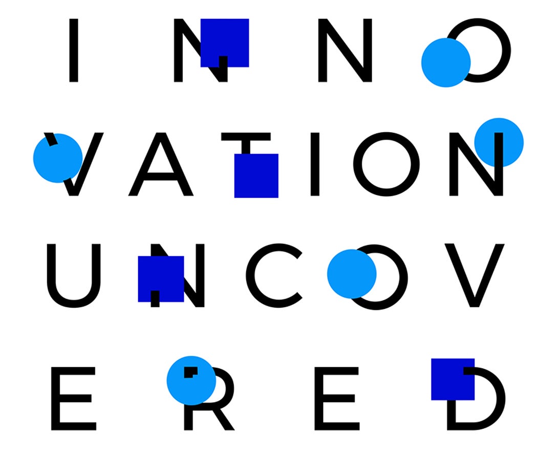 The logo for Invesco QQQ's Innovation Uncovered Podcast Series with T Brand at New York Times