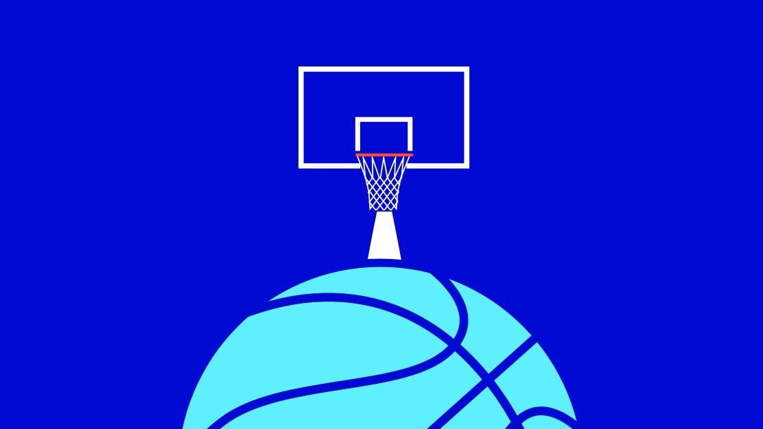 Virtual basketball and backboard. Have fun with Invesco QQQ Hoops and learn how to increase your investing game with us.