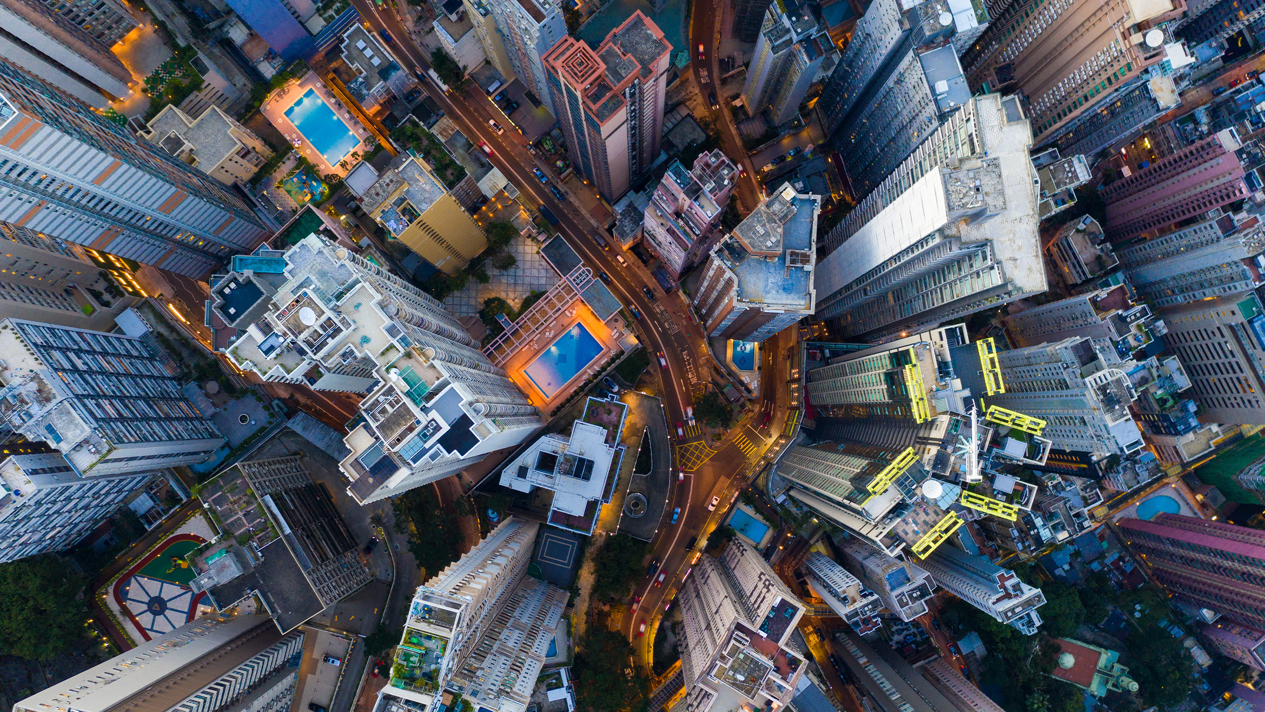 Aerial view of city