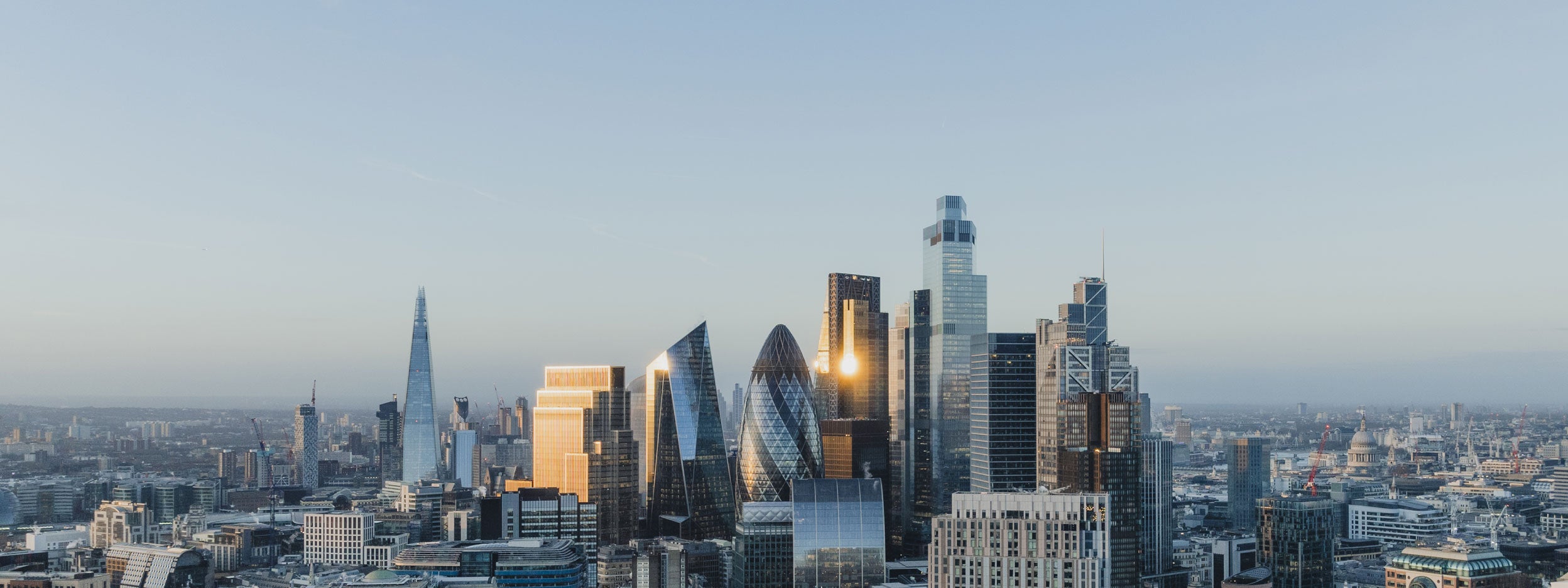 London skyline featuring the City of London and the Shard