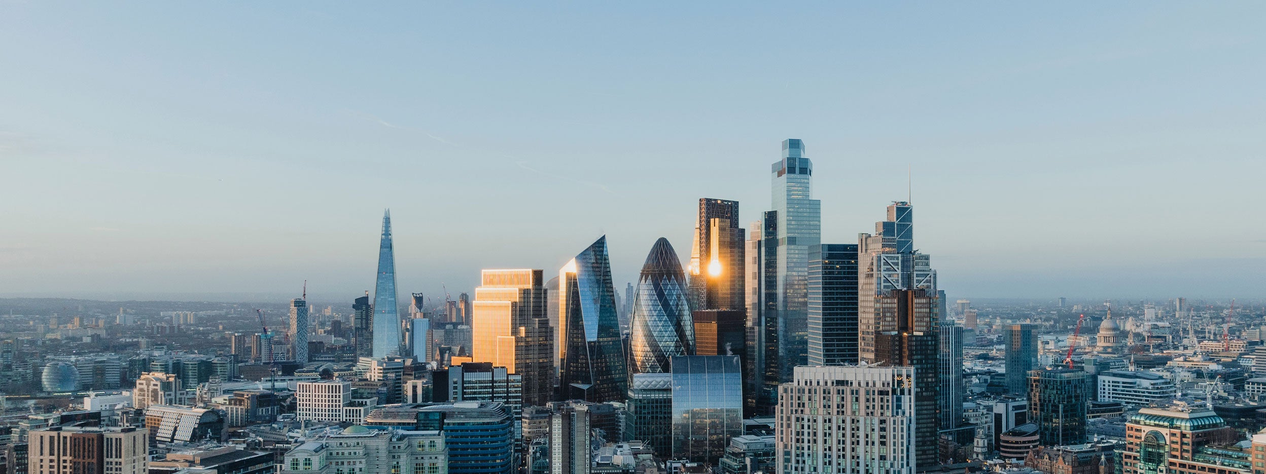 London skyline featuring the City of London and the Shard
