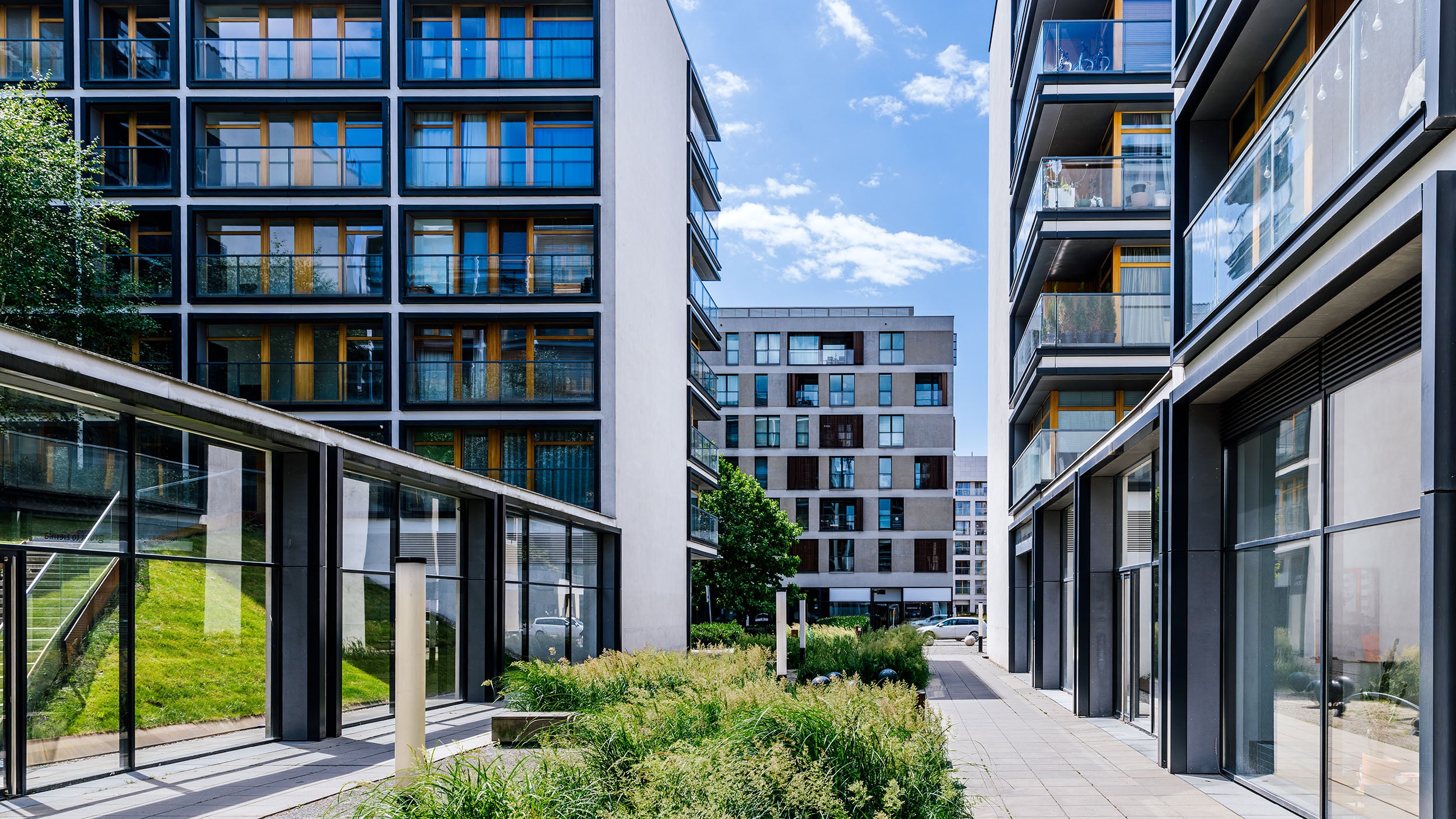 View of apartment buildings