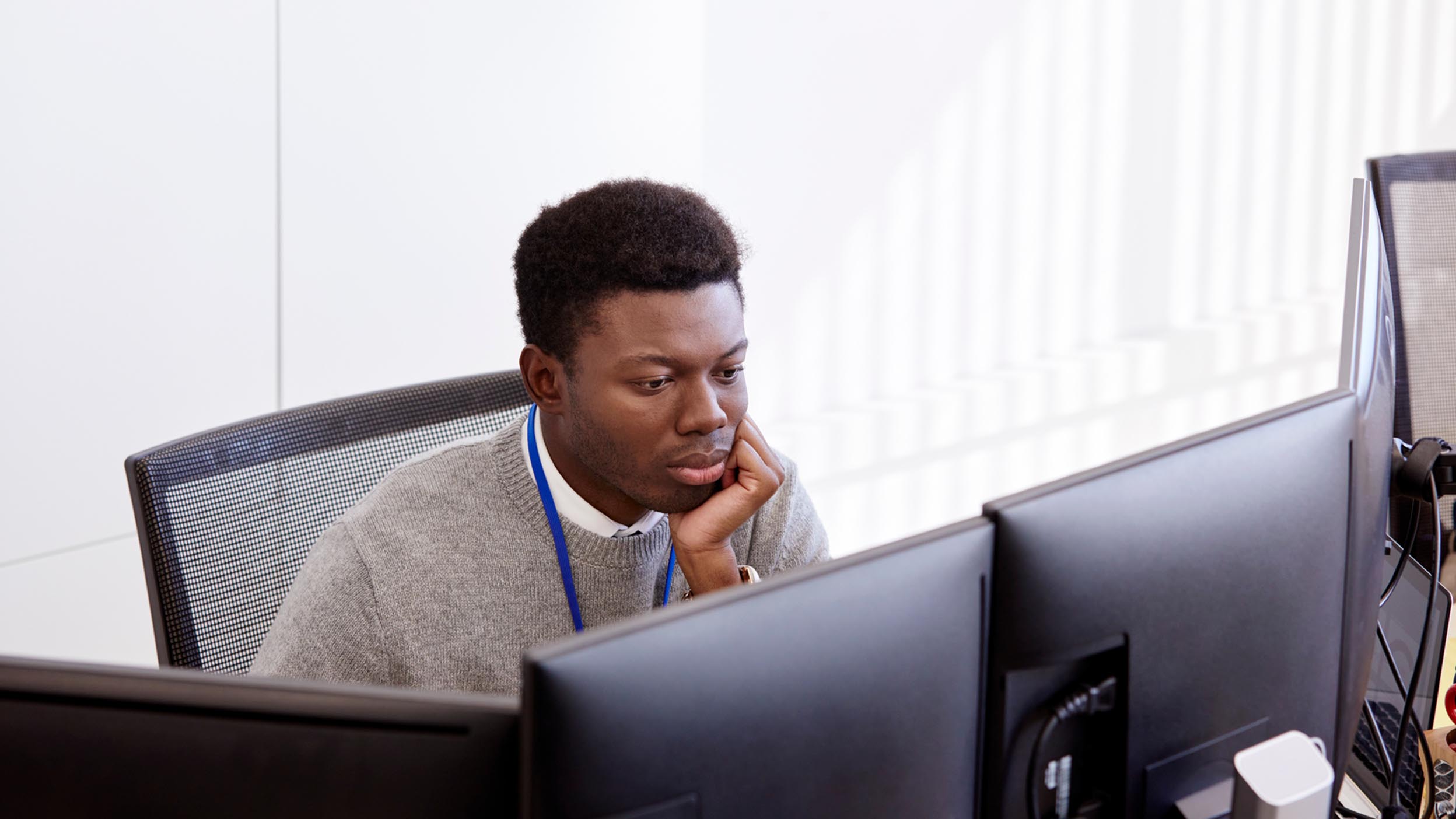 A man working on system.