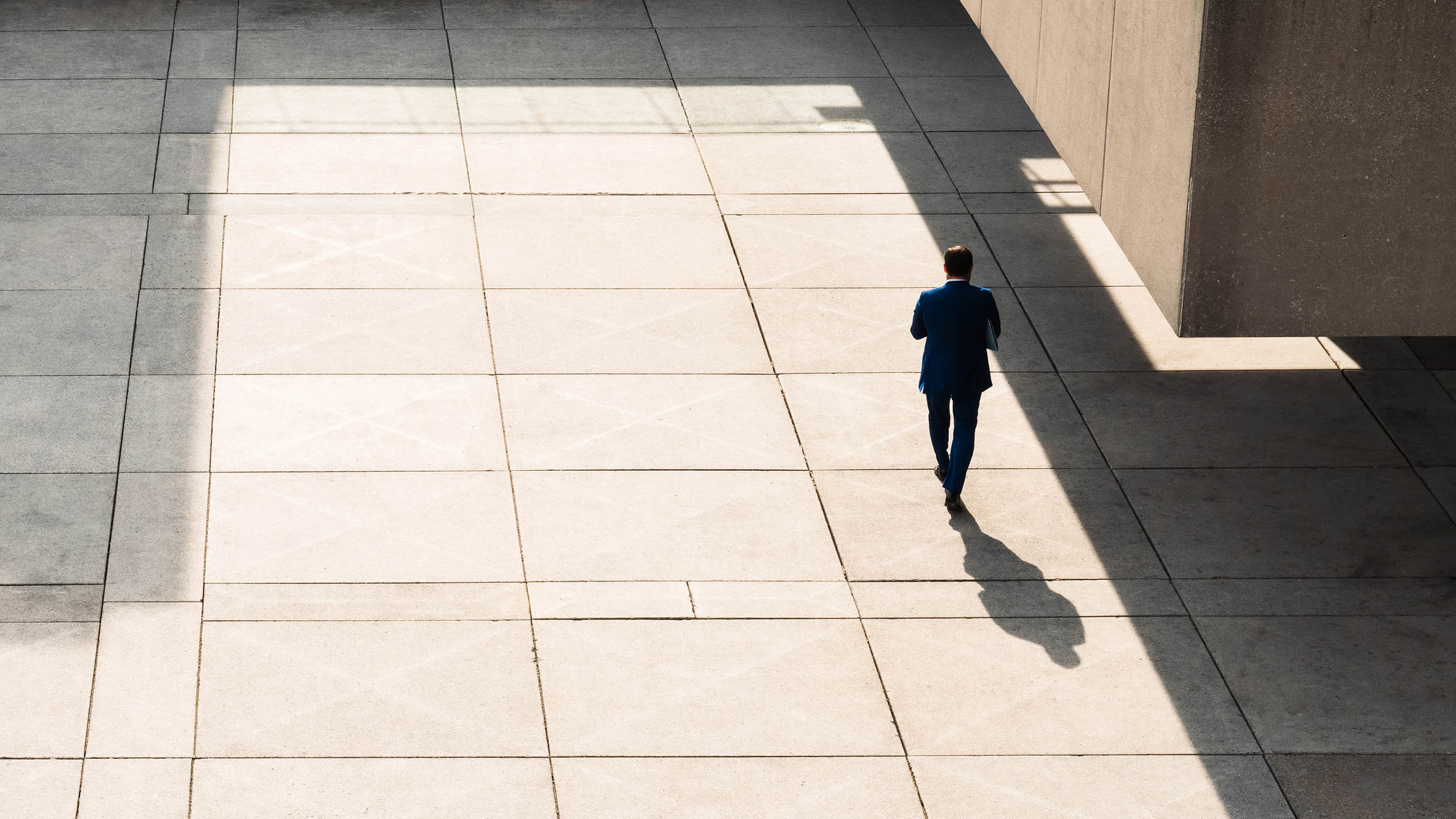 Person walking on side path