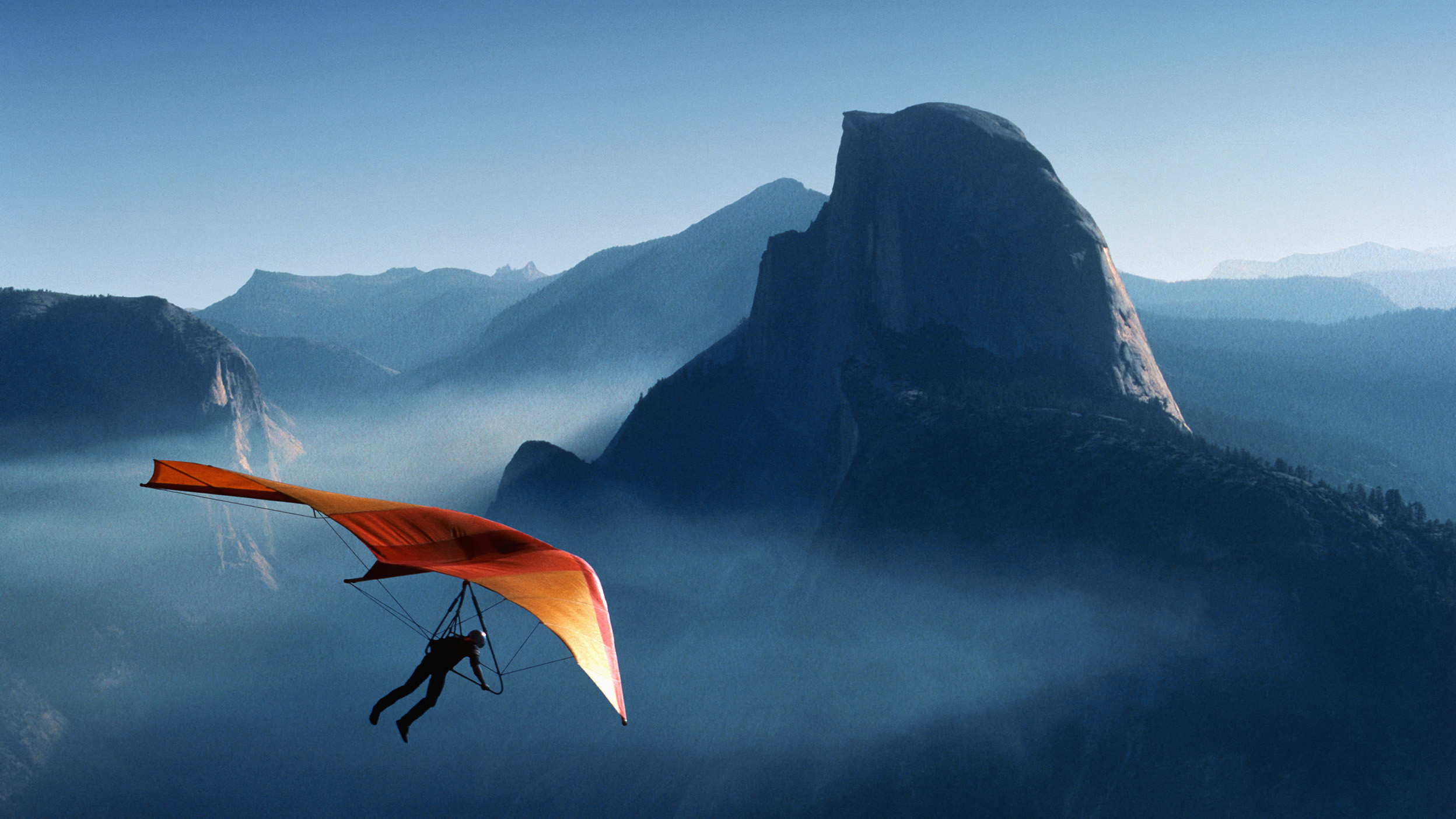 Hang gliding over Yosemite Valley