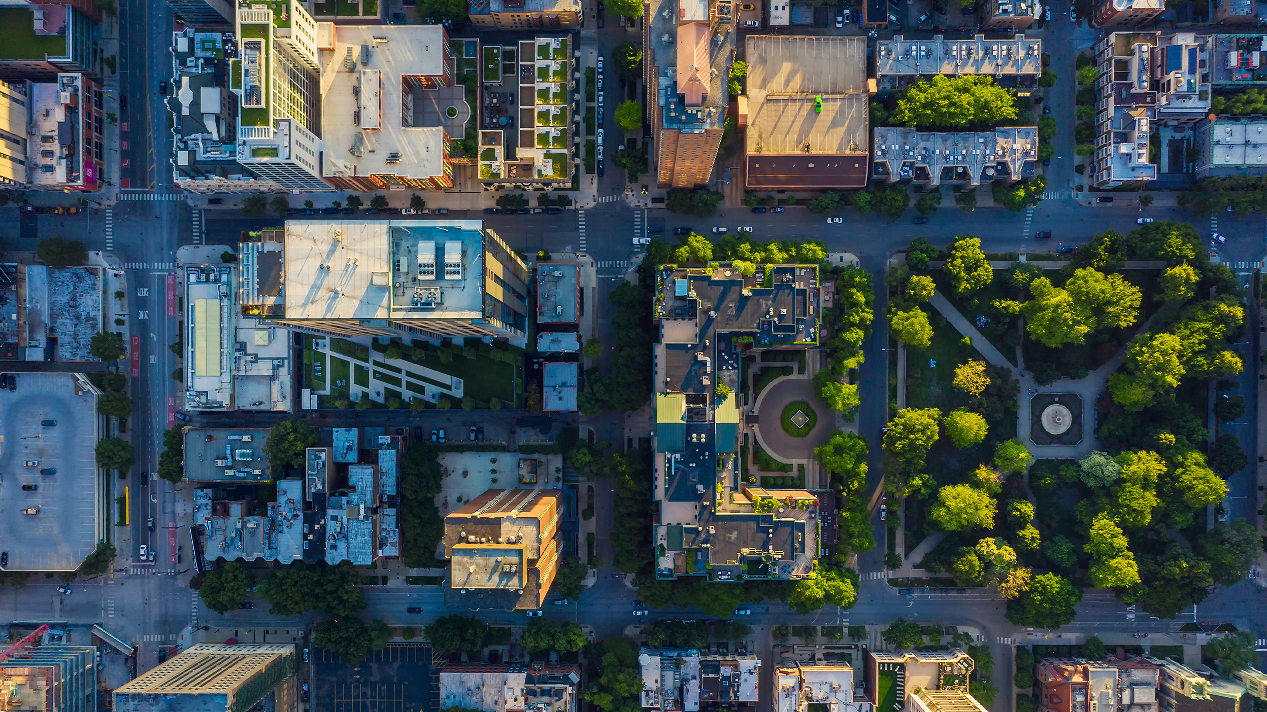 Bird’s eye view of a city