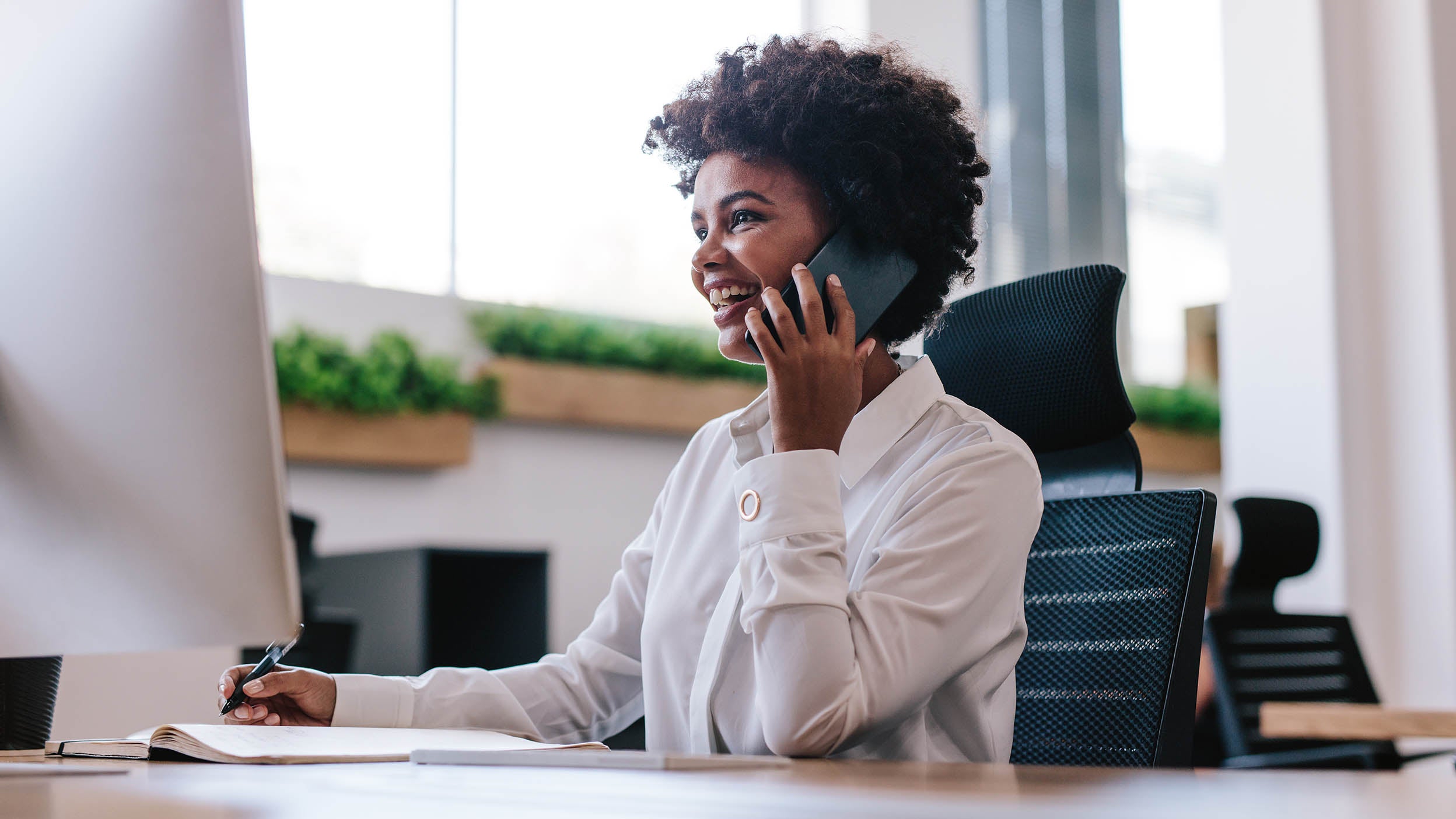 Woman speaking on the phone