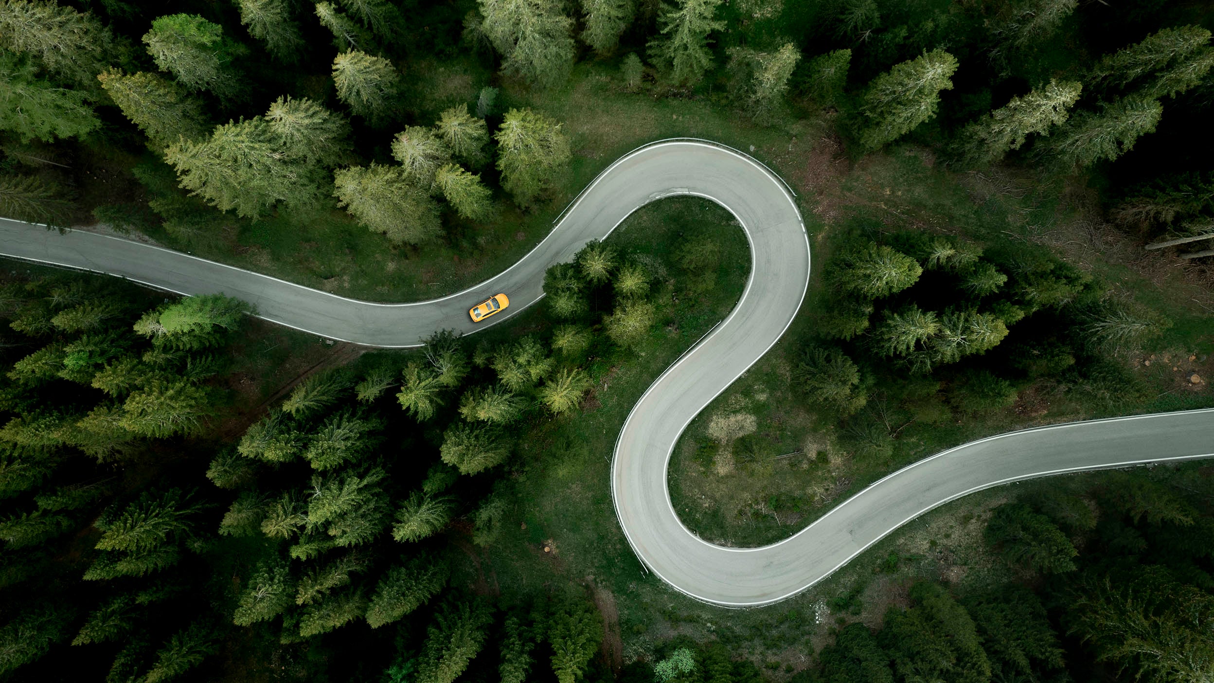 Aerial view of a road