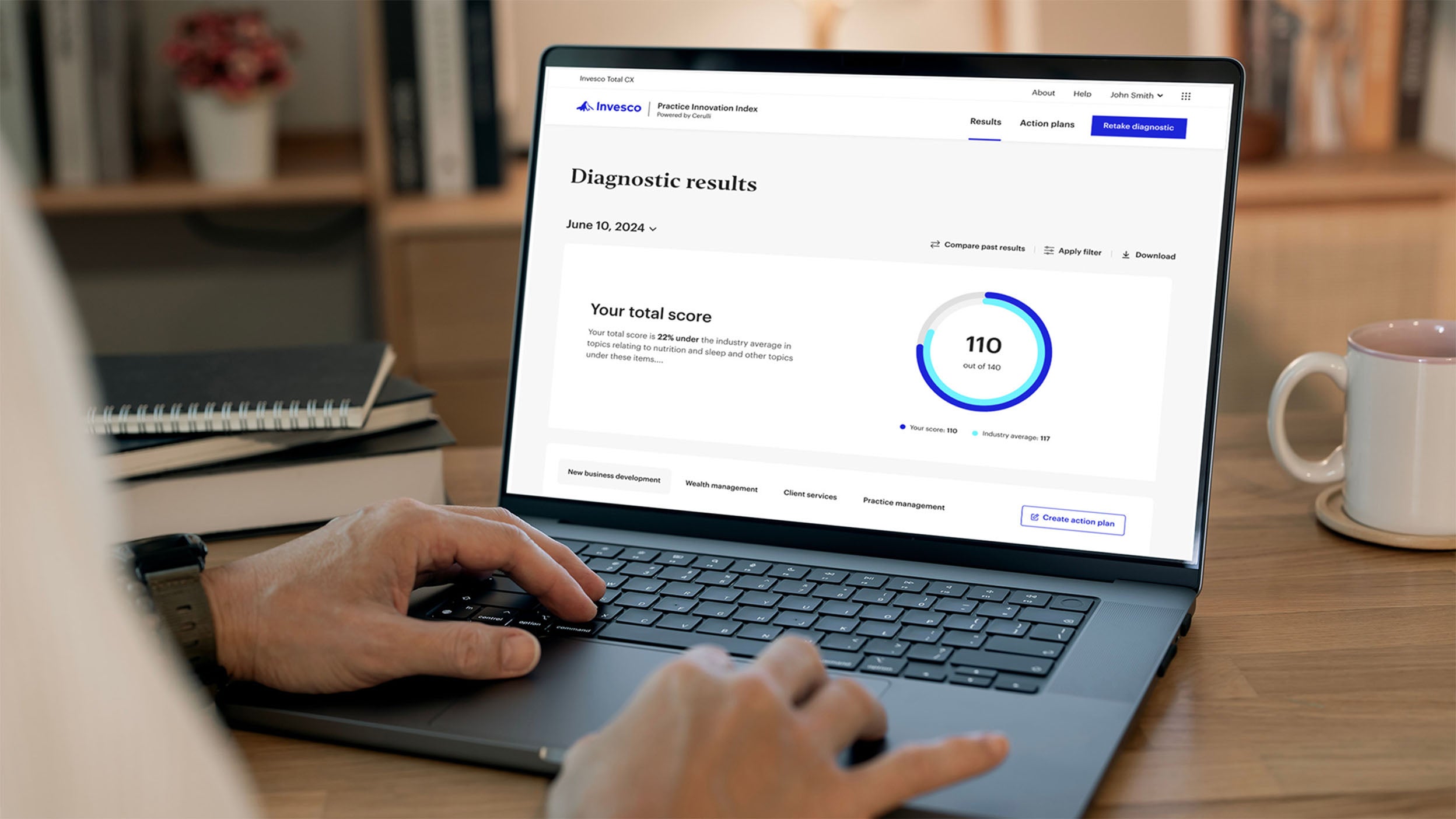 Graphic of two people in a house