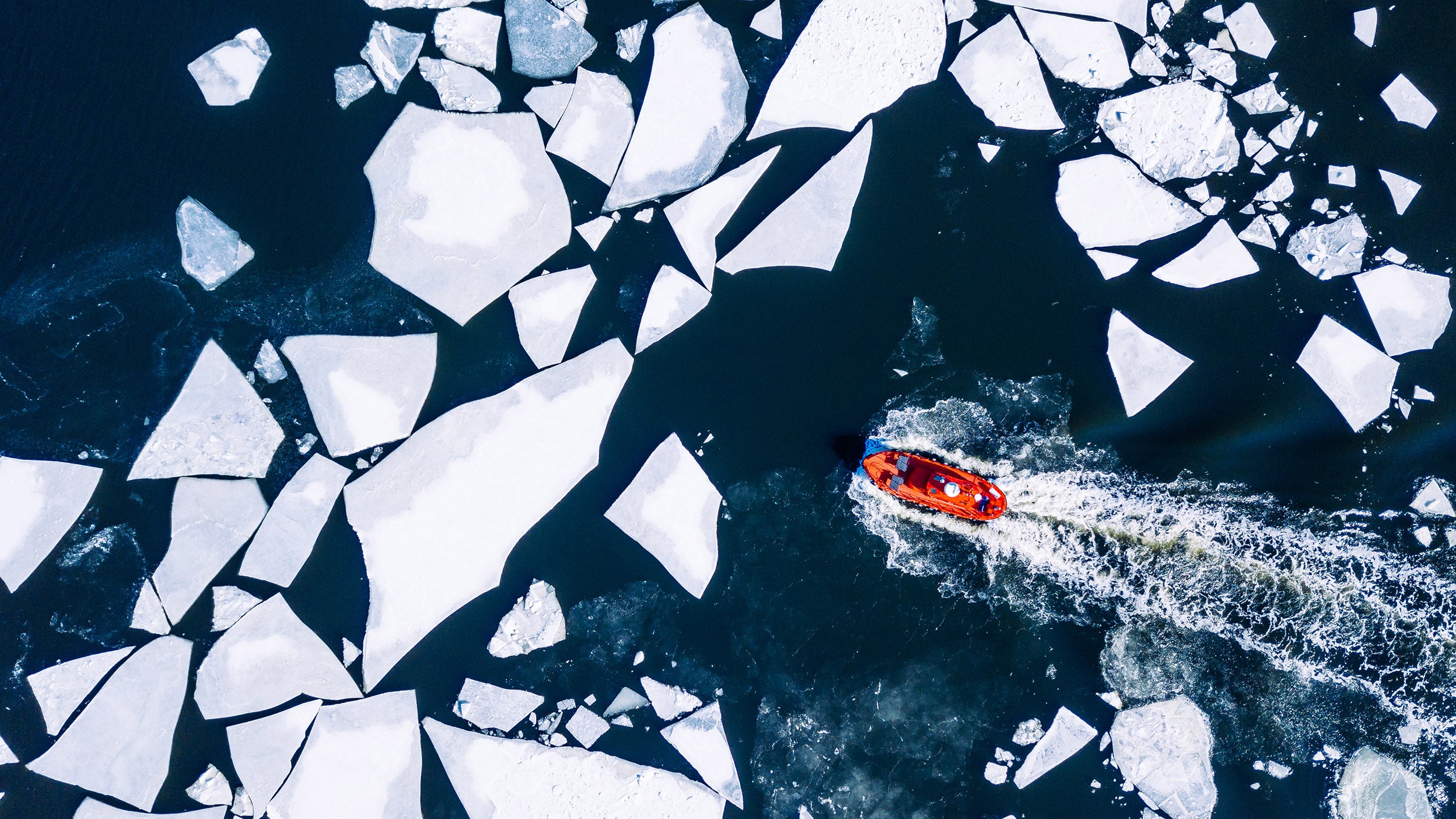 A boat in arctic region