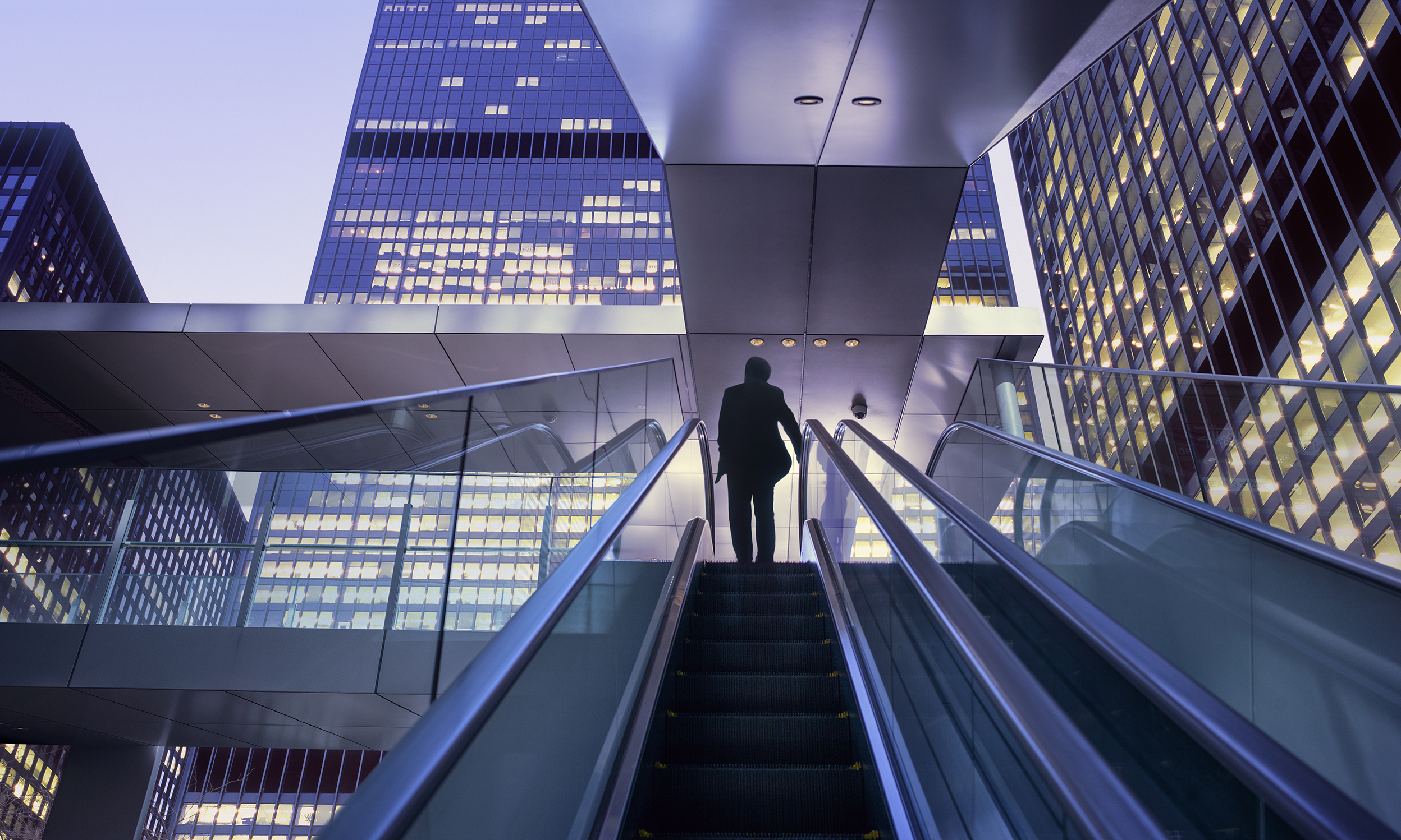 A person on a staircase 