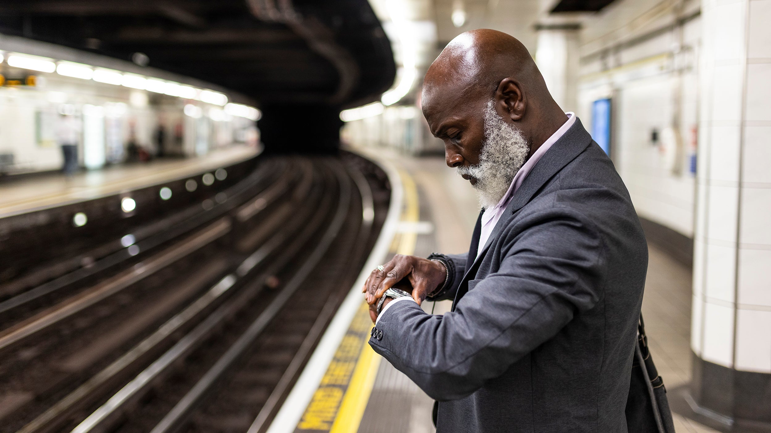 Businessman checking his watch