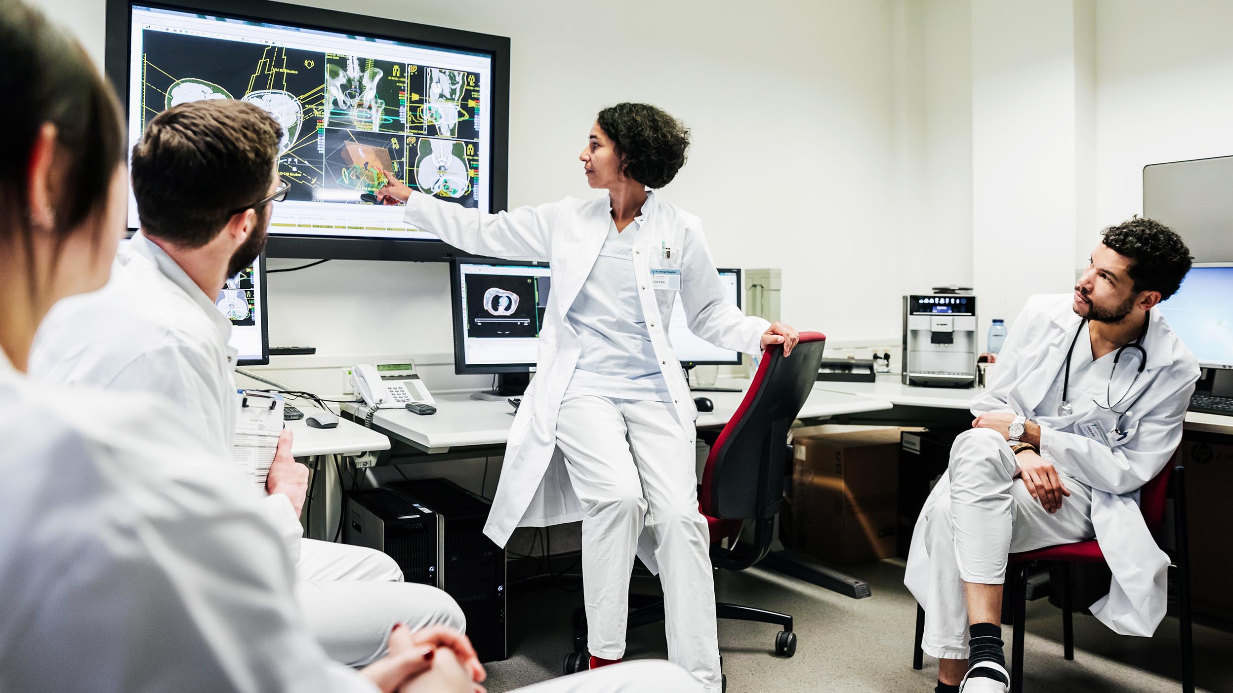 Doctors discussing at the hospital