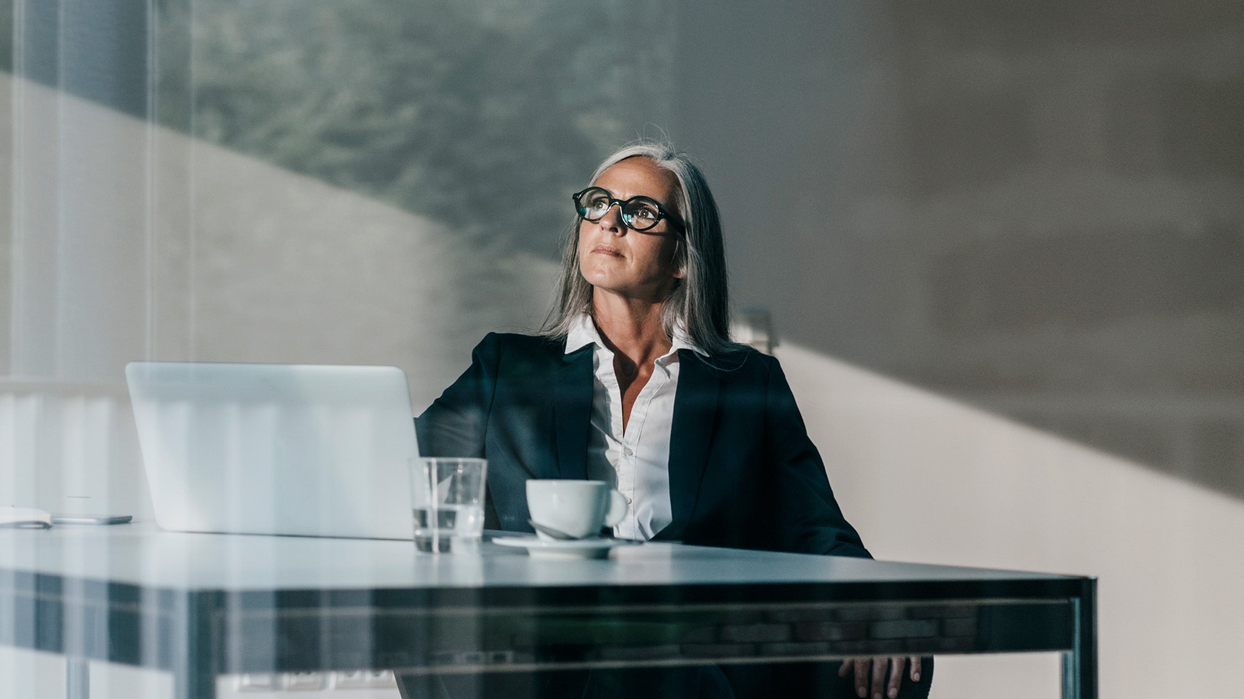 A woman sitting in the meeting room
