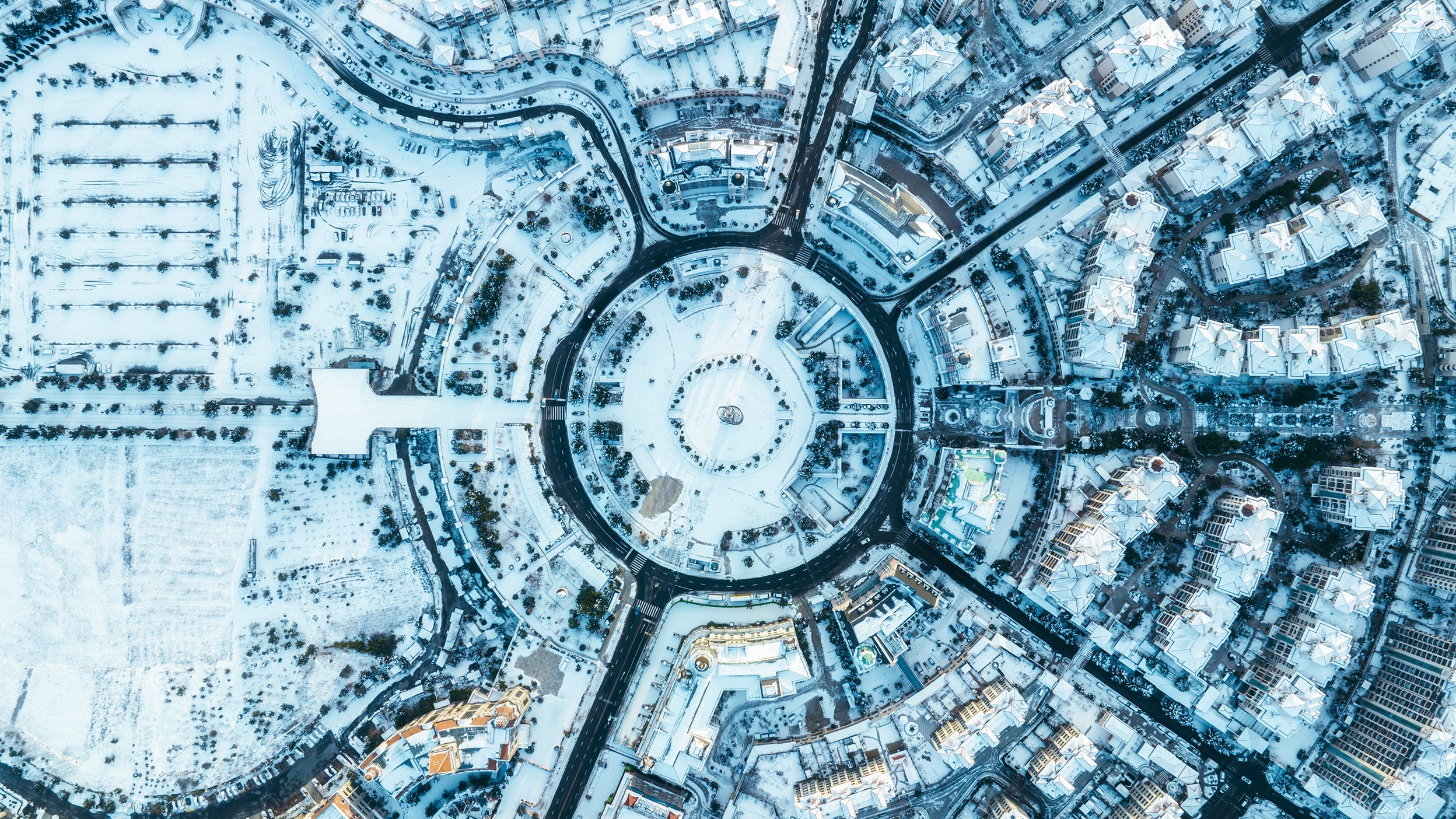Aerial view of buildings