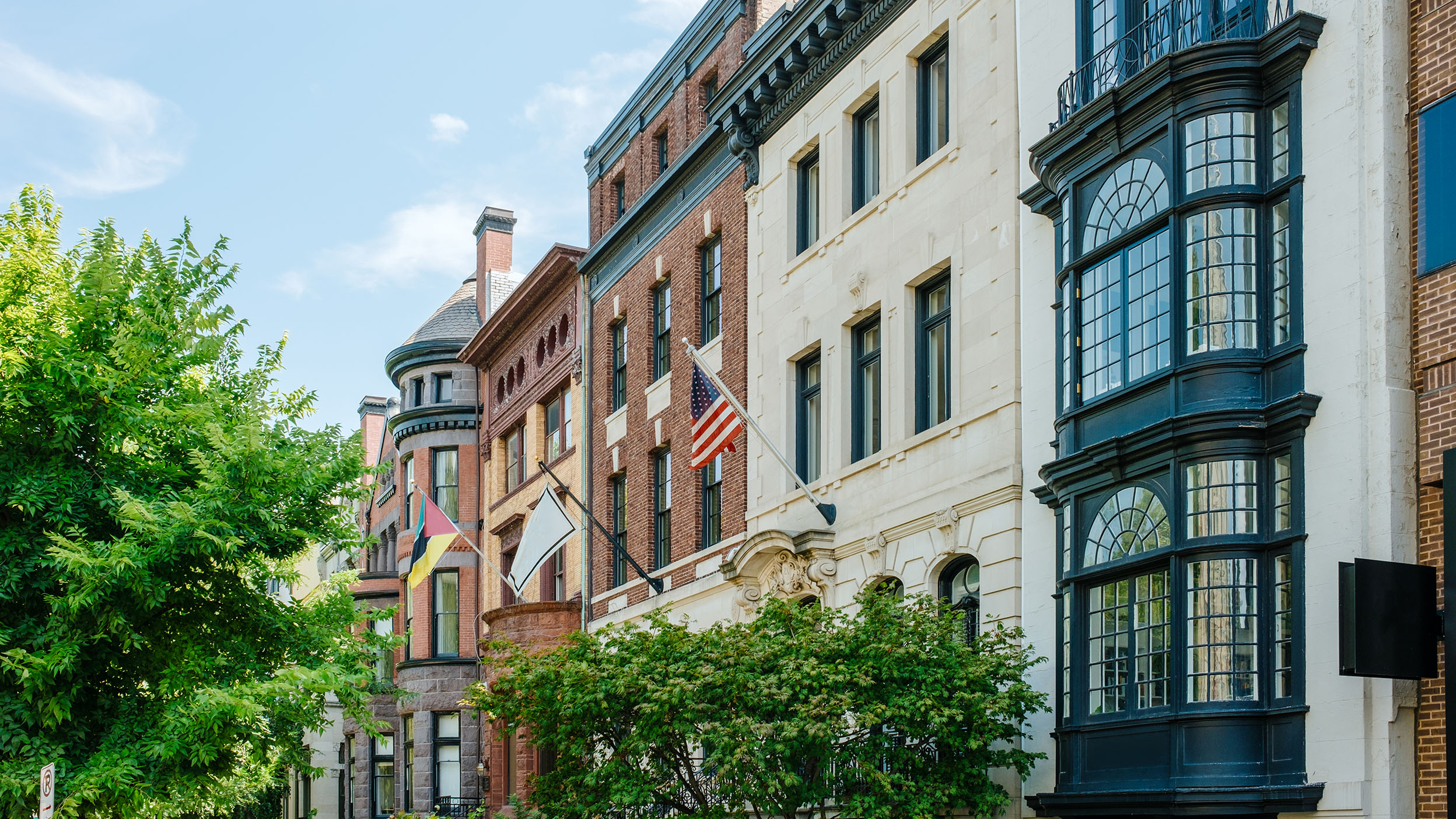 Rowhouses in Dupont Circle neighborhood in Washington, DC