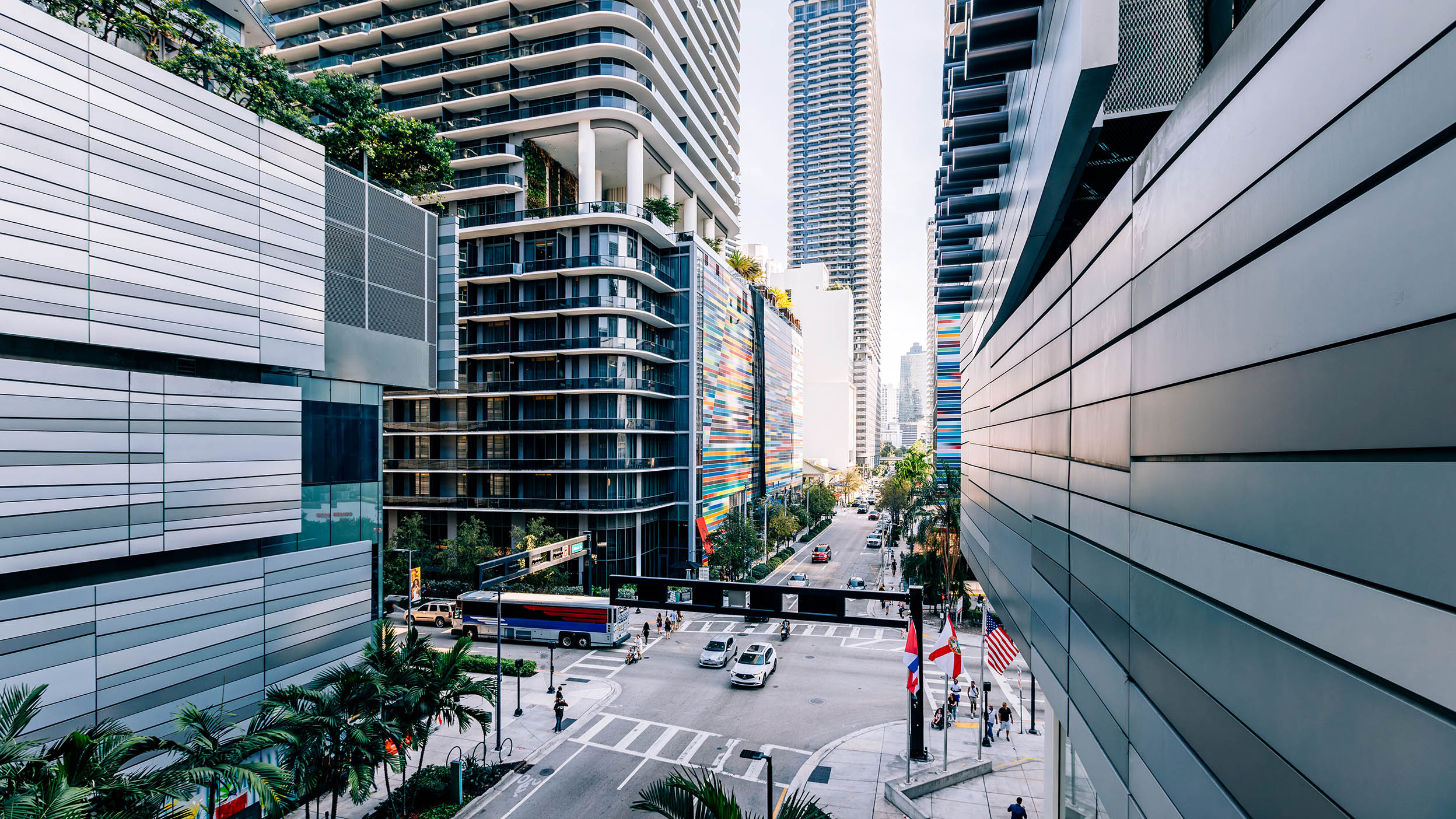 View of modern city street