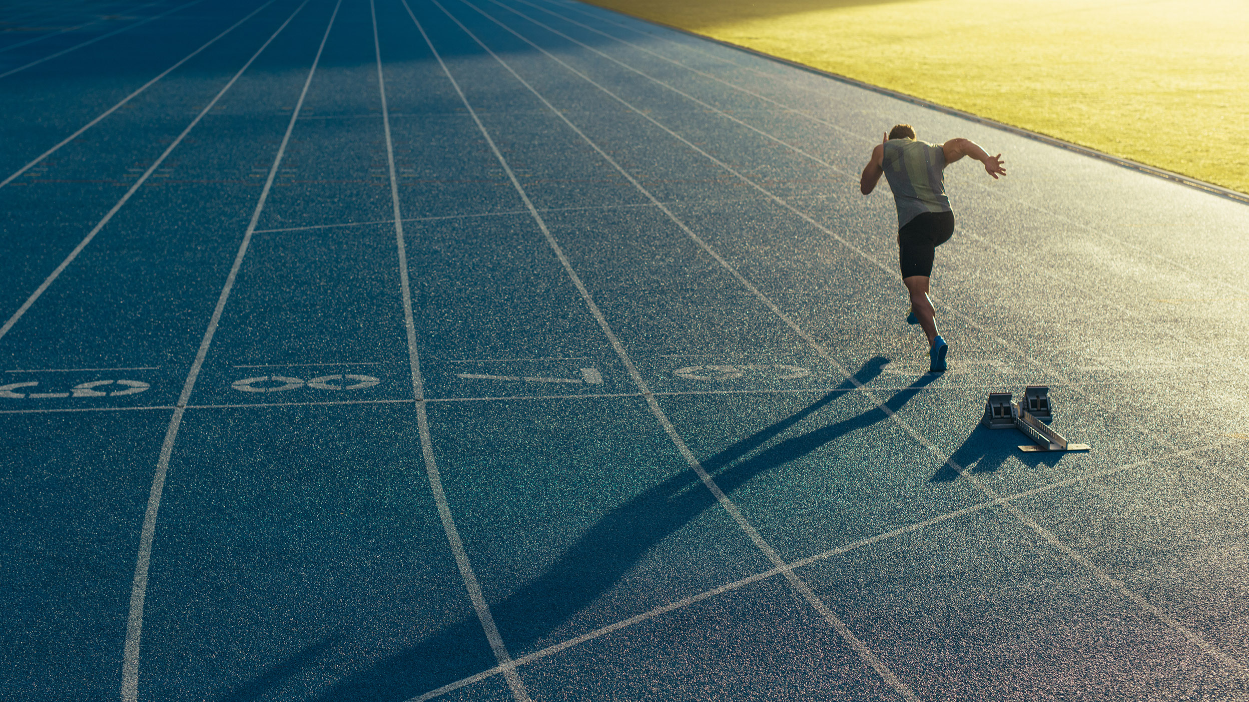 Sprinter running on track