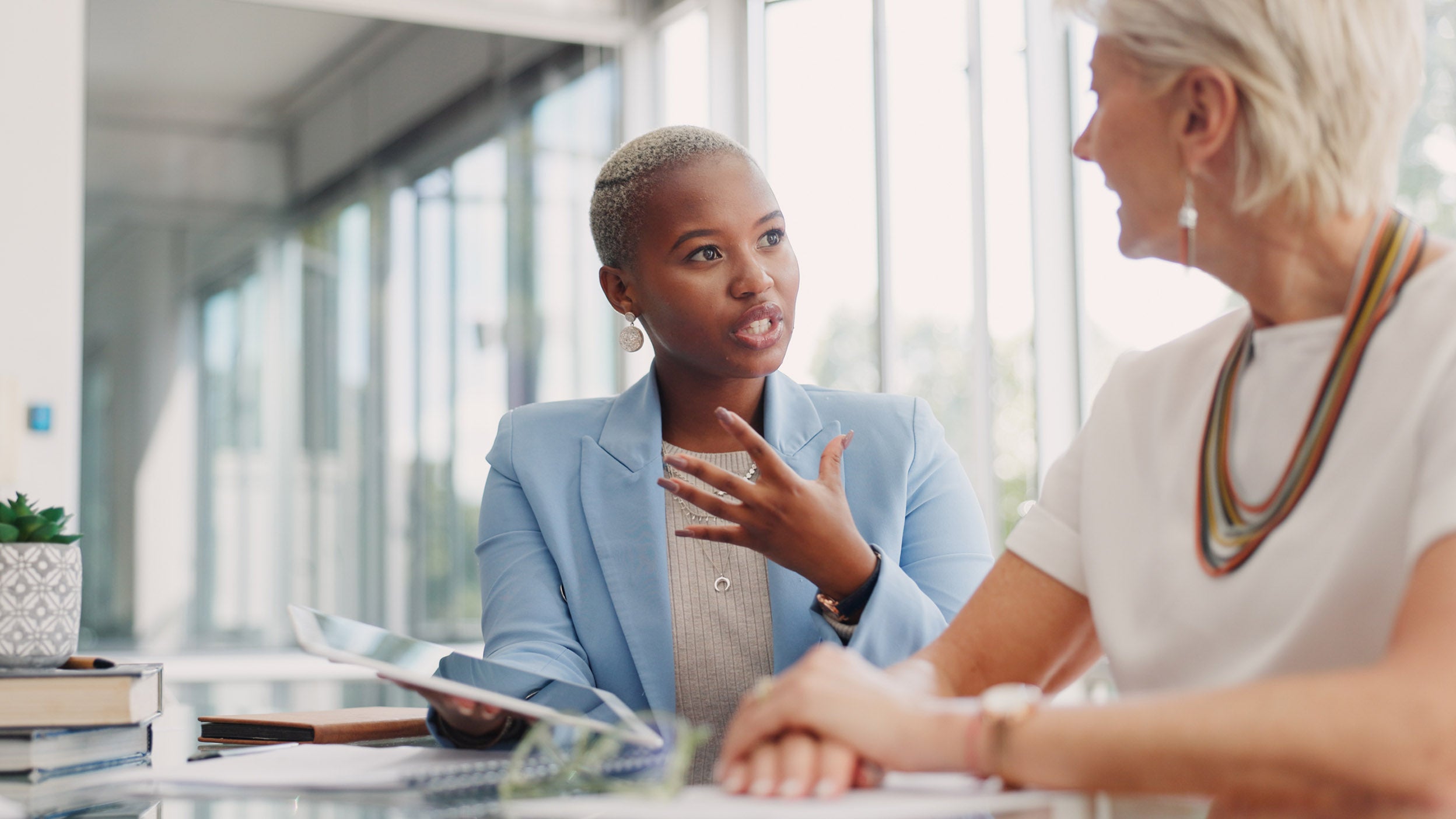 Women chatting with each other