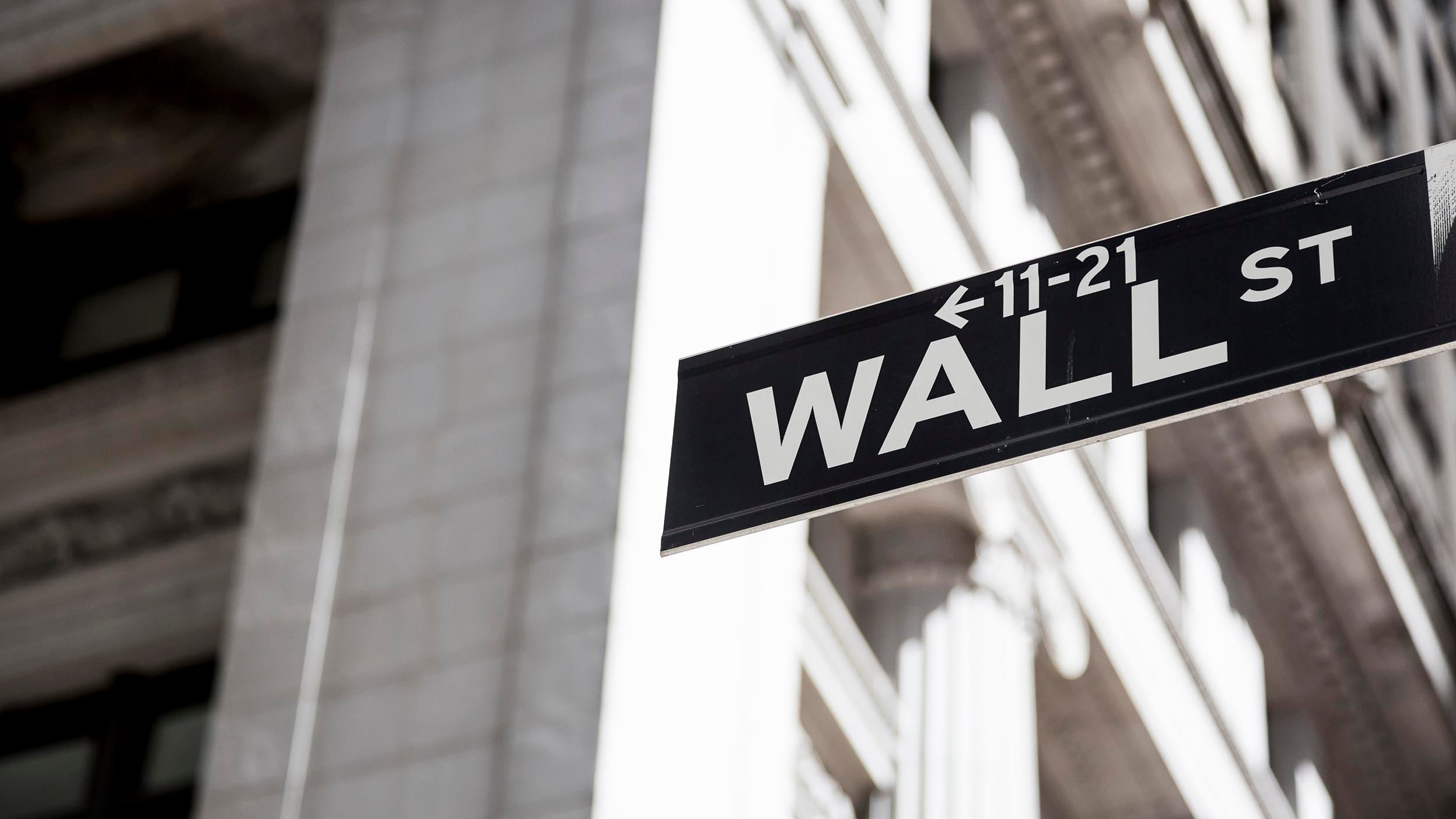 Wall street sign board