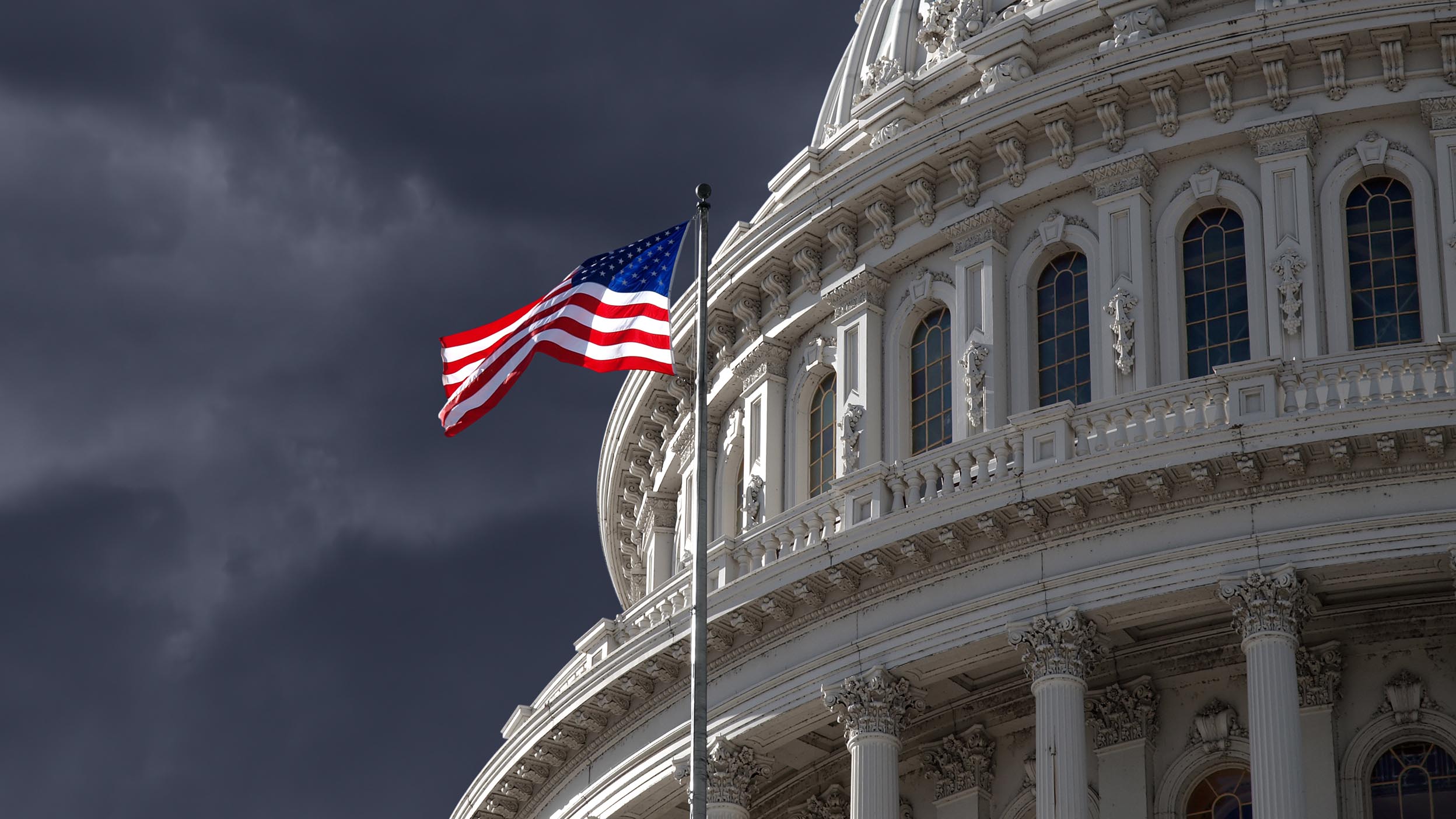 Dark sky over US Capitol building