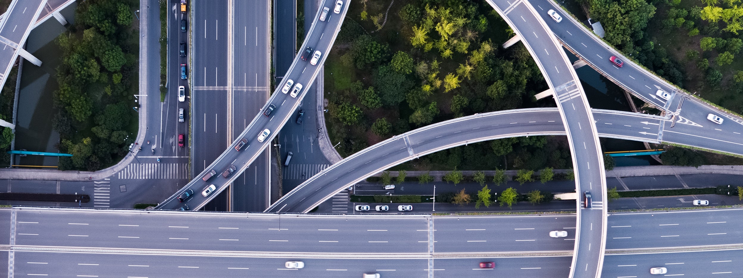Drone view of roads